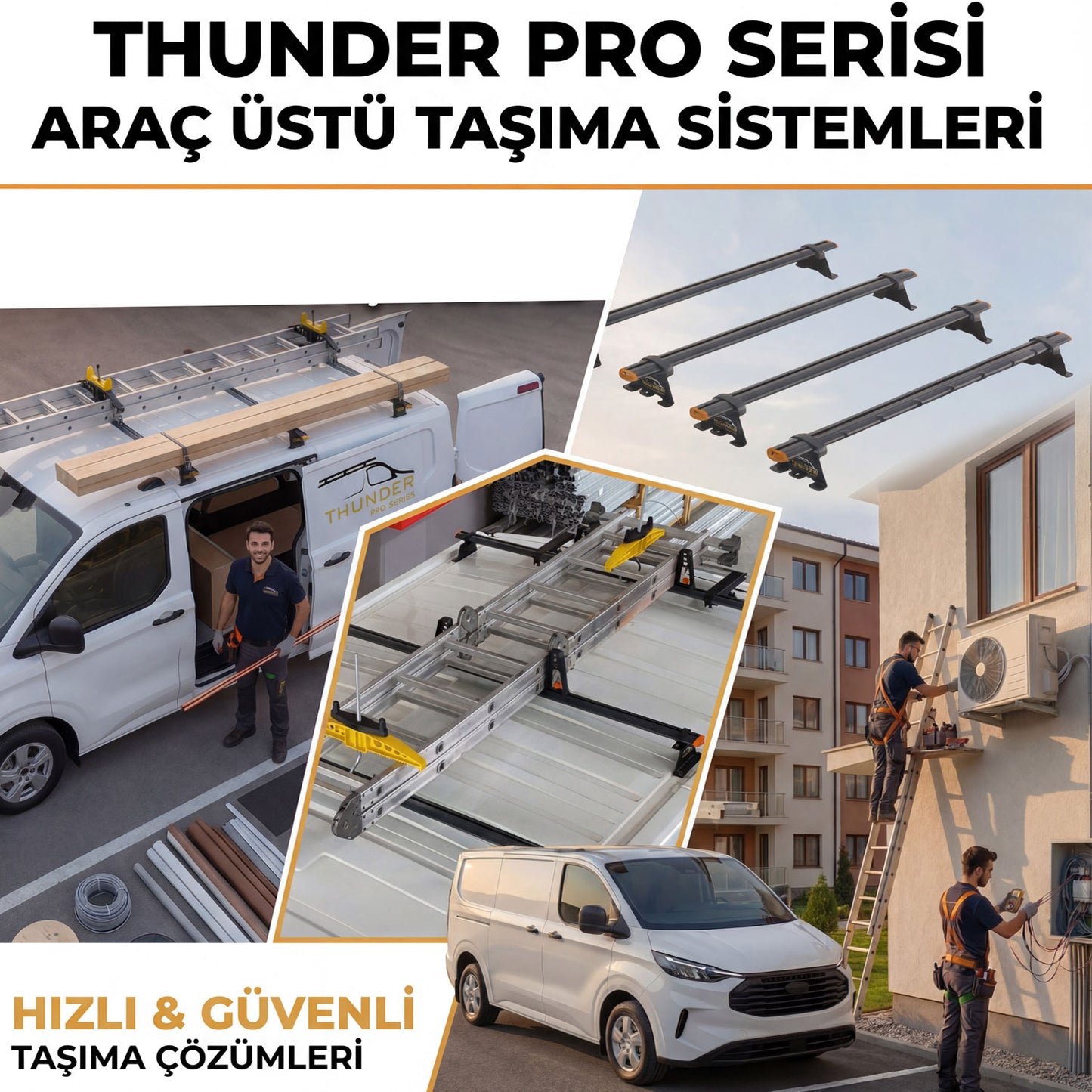 Peugeot Traveller 2016-2026 Thunder Pro Seri Ağır Yük Taşıma Ara Atkı Tavan Barı