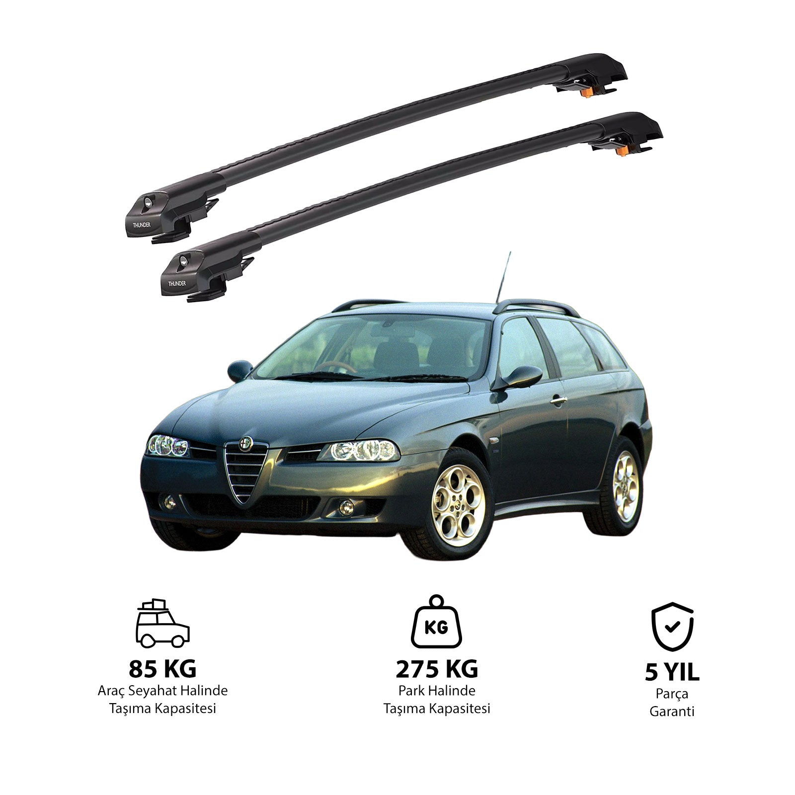 ALFA ROMEO 156 SPORTWAGON (T932) 2000-2007 TRX1 Thunder Carrier Kilitli Ara Atkı