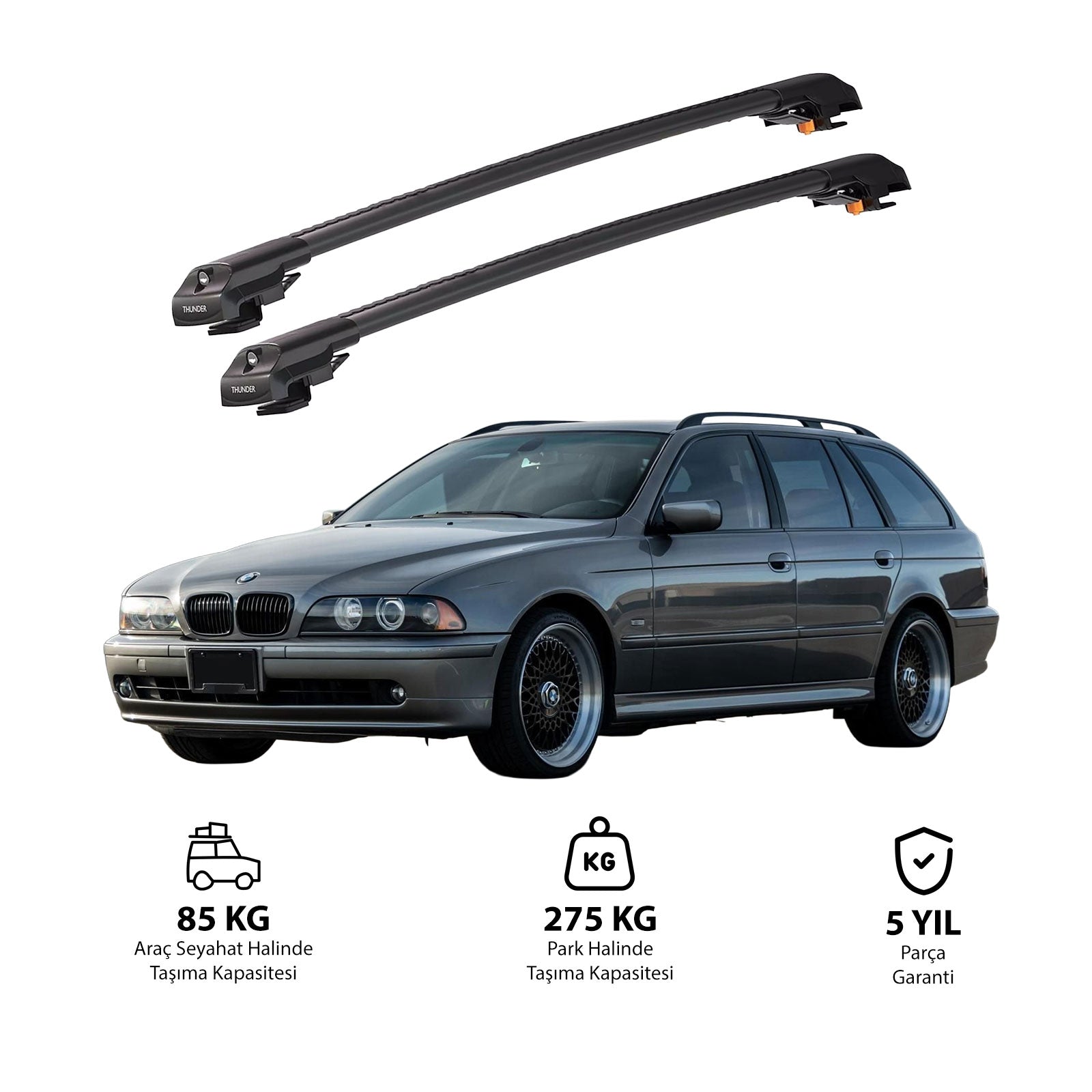 BMW 5 SERİSİ TOURING 1996-2003 TRX1 Thunder Carrier Kilitli Ara Atkı