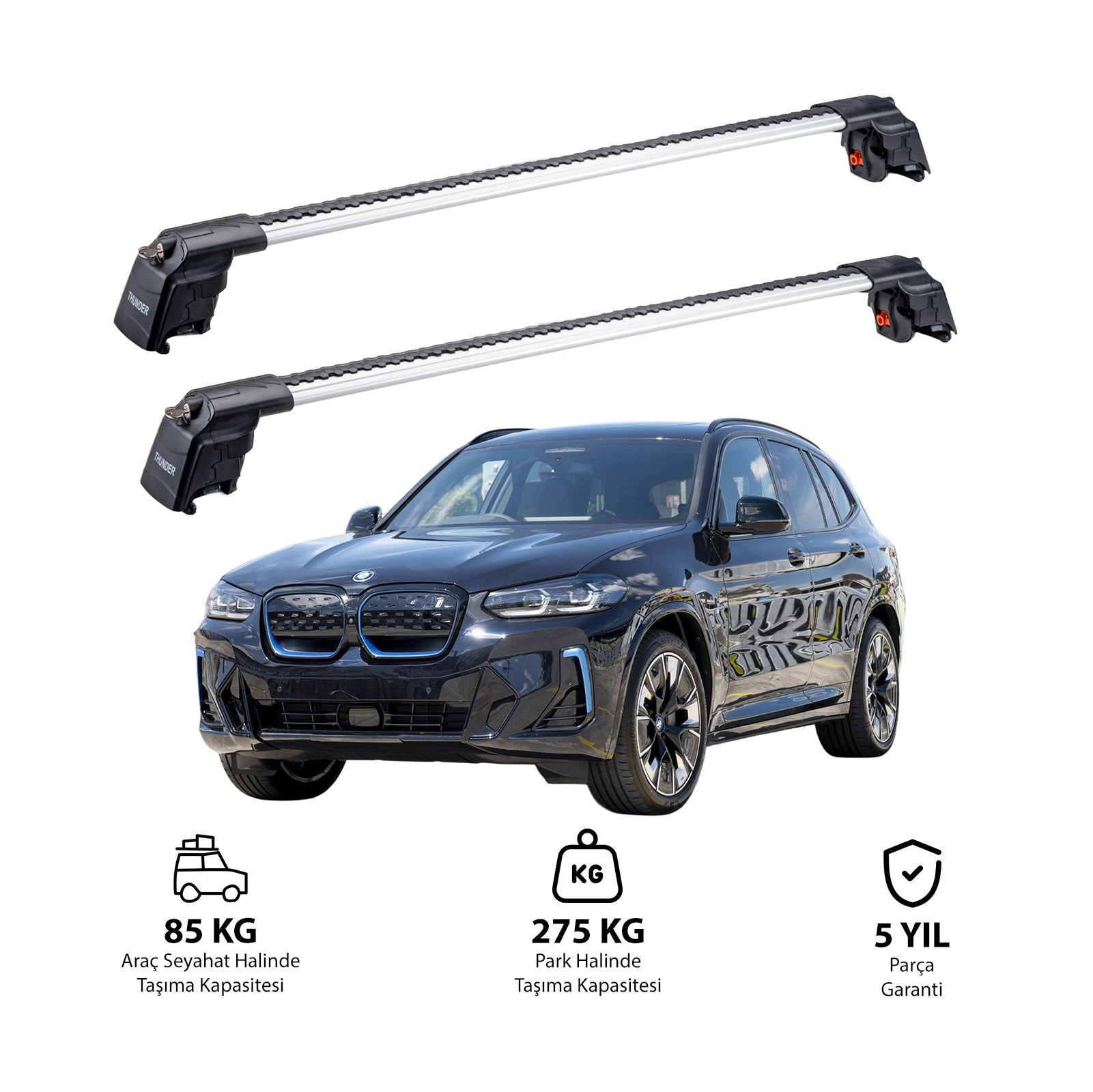 BMW IX3 2023-Sonrası TRX2 Thunder Carrier Ara Atkı Tavan Barı