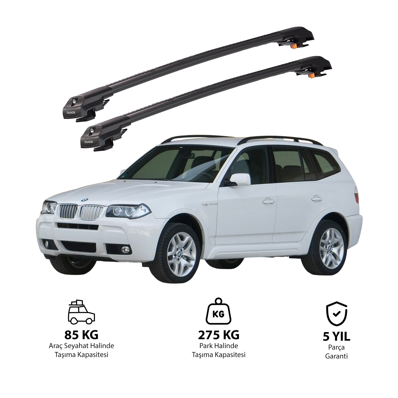 BMW X3 2003-2010 TRX1 Thunder Carrier Kilitli Ara Atkı