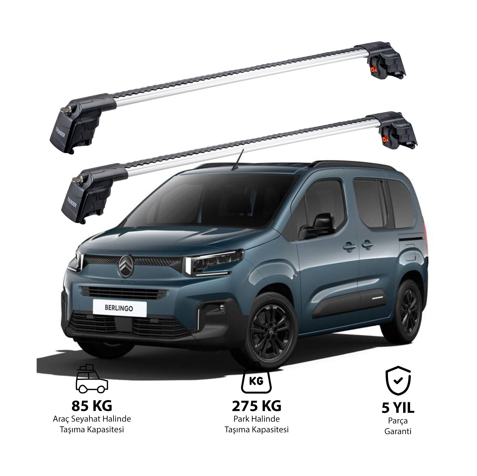 CITROEN BERLINGO 2024 - Sonrası TRX2 Thunder Carrier Kilitli Ara Atkı