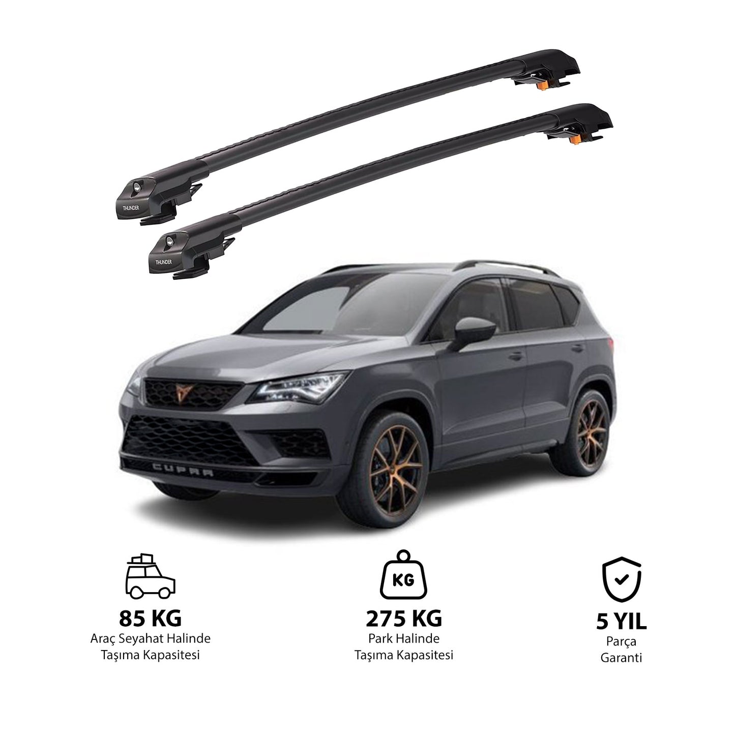 CUPRA ATECA 2018 - Sonrası TRX1 Thunder Carrier Kilitli Ara Atkı