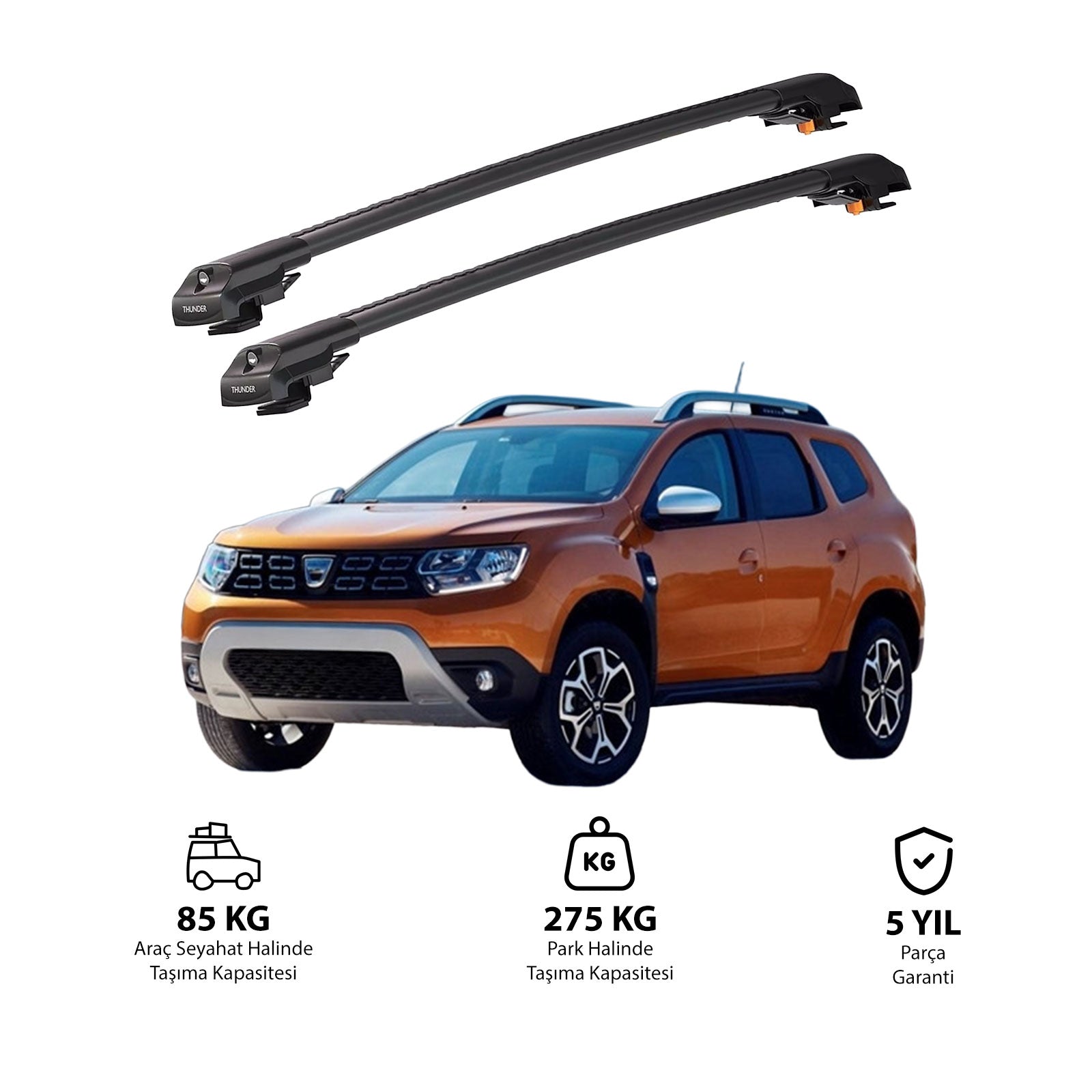 DACIA DUSTER 2018-Sonrası TRX1 Thunder Carrier Kilitli Ara Atkı