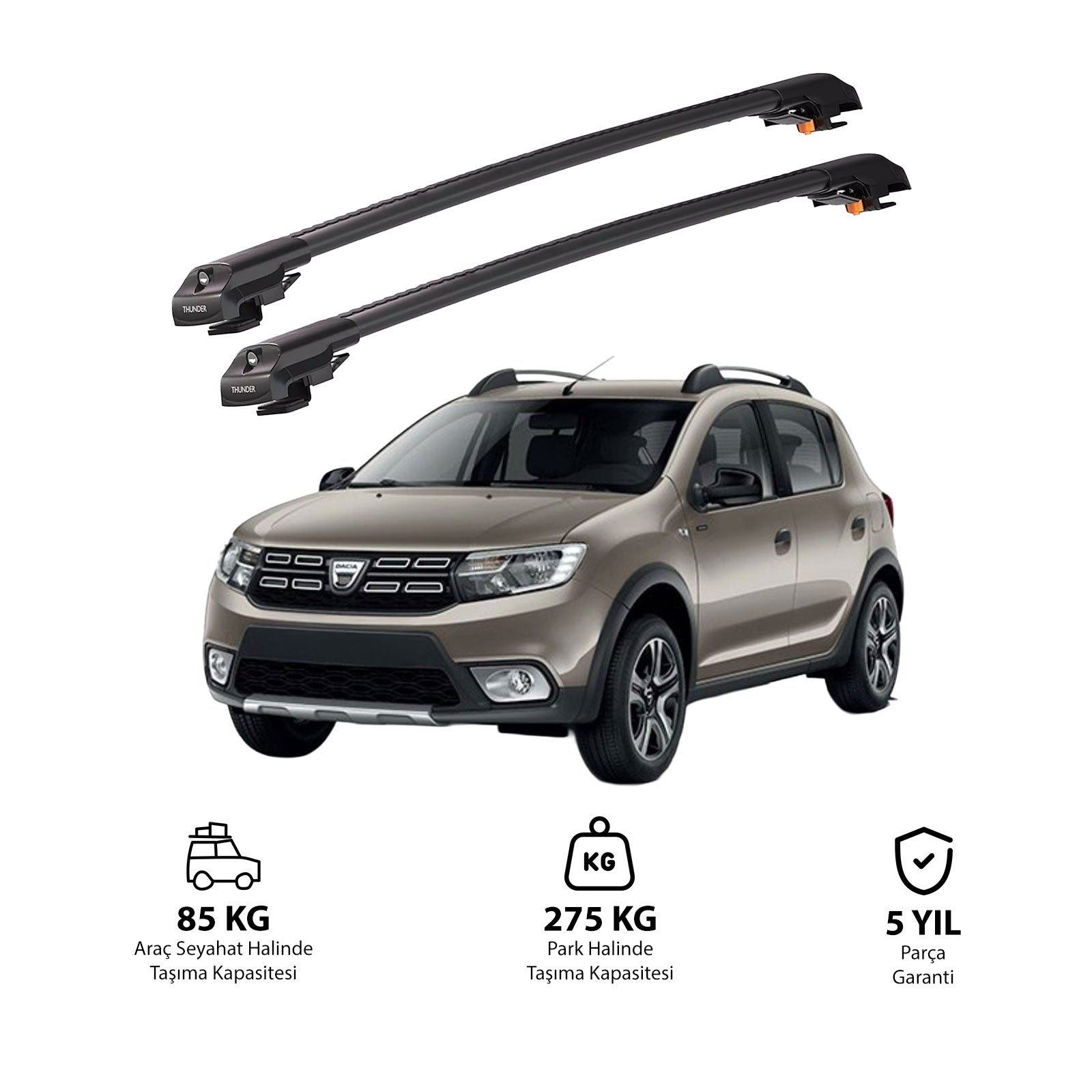 DACIA SANDERO STEPWAY 2013-2020 TRX1 Thunder Carrier Kilitli Ara Atkı