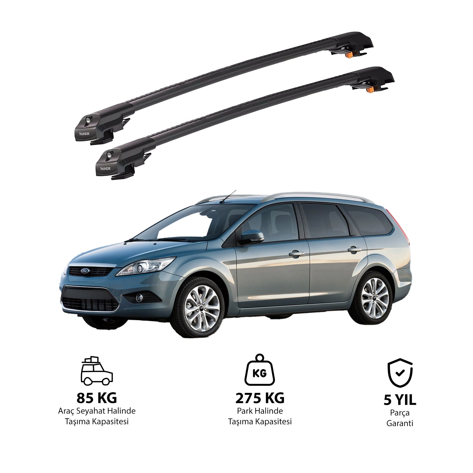 FORD FOCUS ESTATE 2004-2011 TRX1 Thunder Carrier Kilitli Ara Atkı