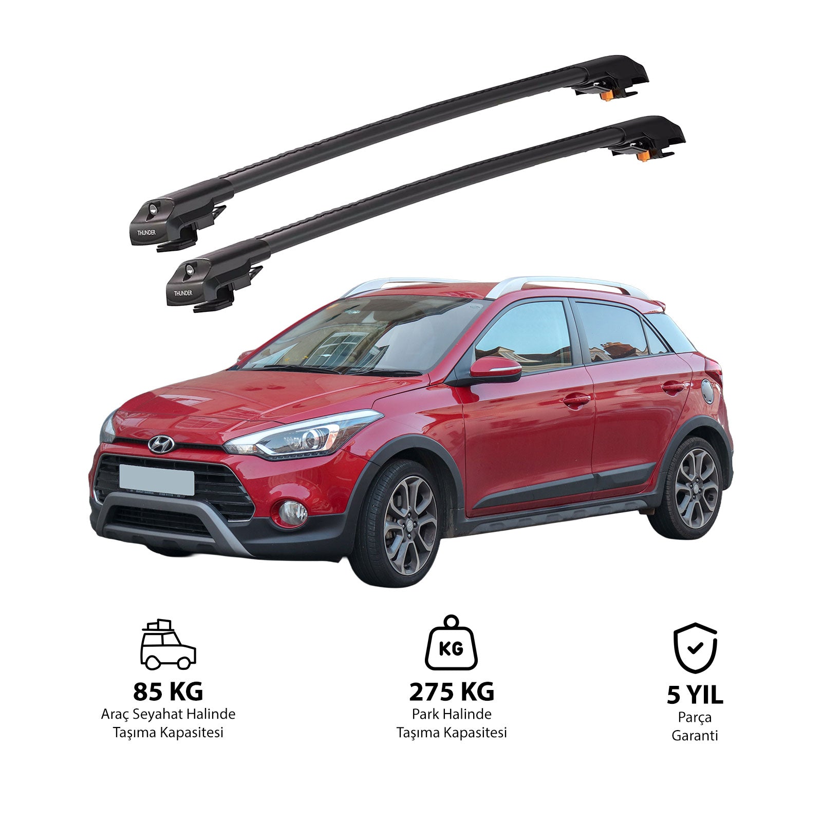 HYUNDAI i20 ACTIVE 2015 ve Sonrası TRX1 Thunder Carrier Kilitli Ara Atkı