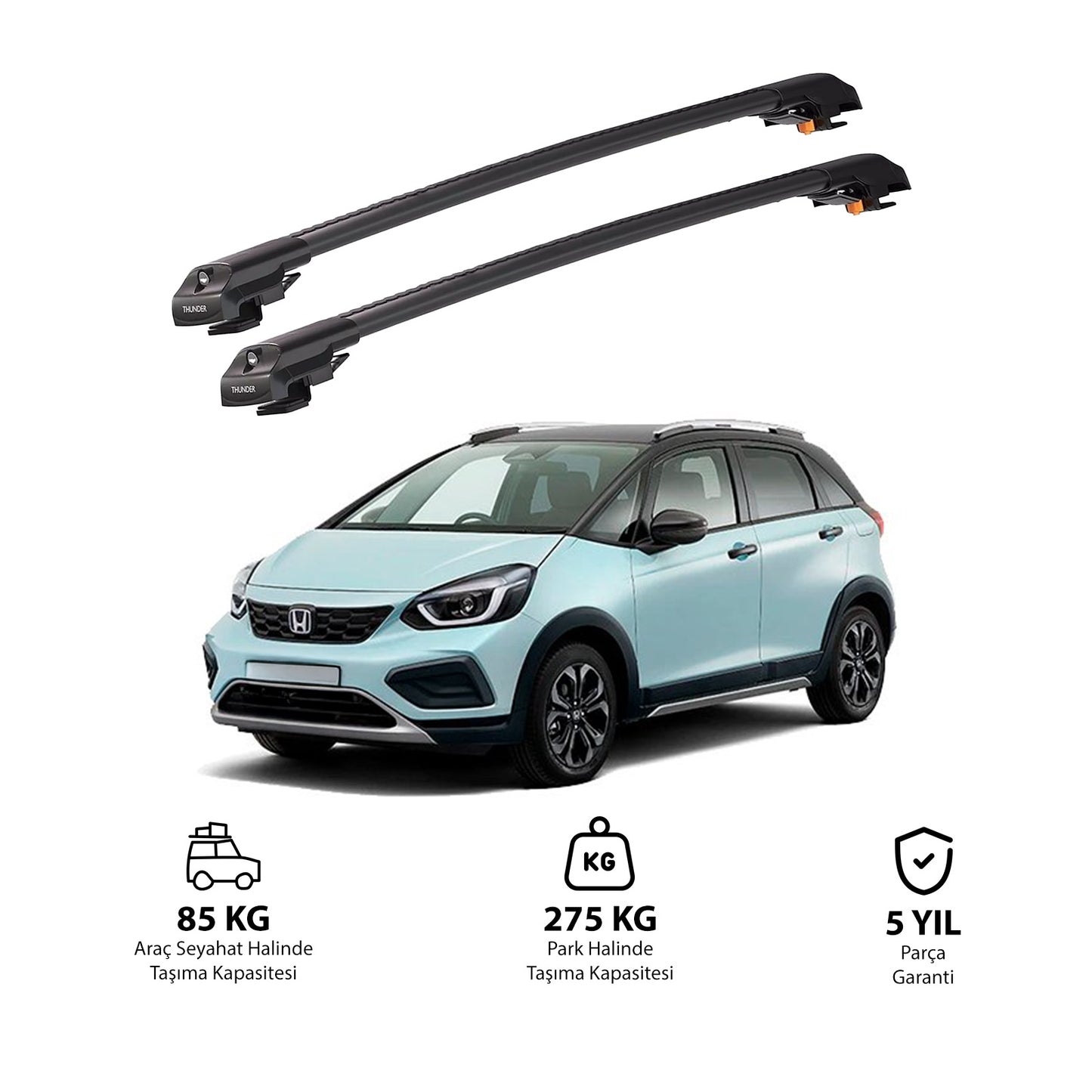 HONDA JAZZ CROSSTAR 2025 - Sonrası TRX1 Thunder Carrier Kilitli Ara Atkı