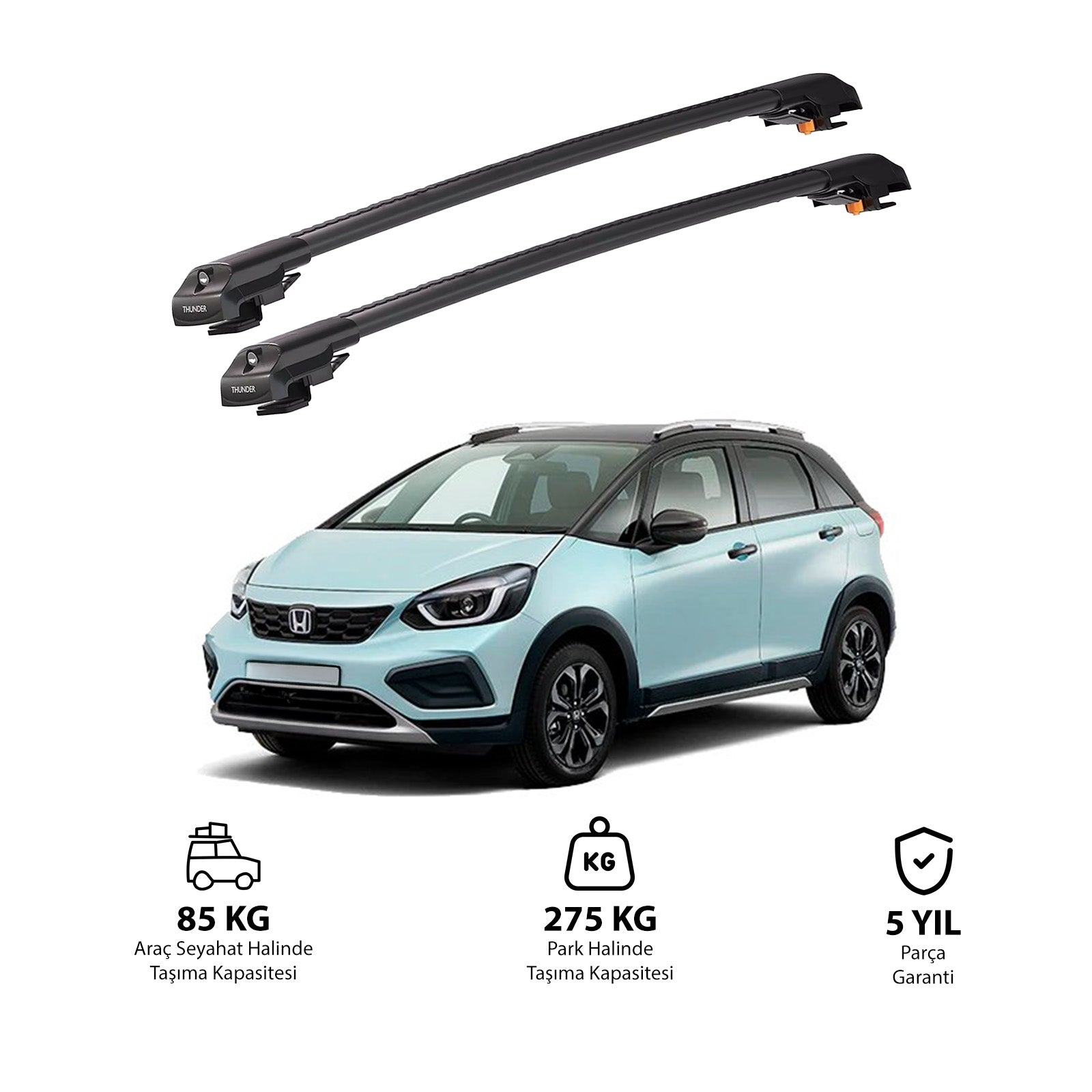 HONDA JAZZ CROSSTAR 2025 - Sonrası TRX1 Thunder Carrier Kilitli Ara Atkı