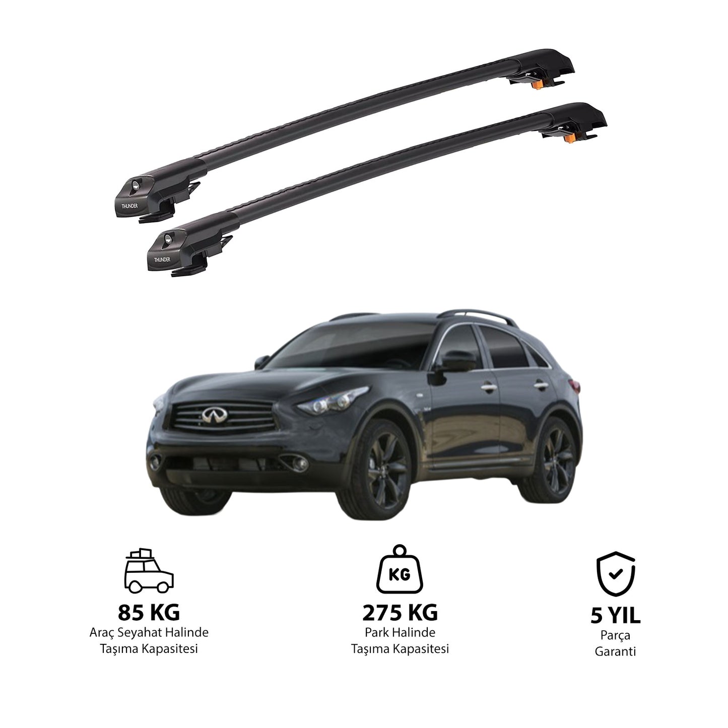 INFINITI QX70 2013 ve Sonrası TRX1 Thunder Carrier Kilitli Ara Atkı