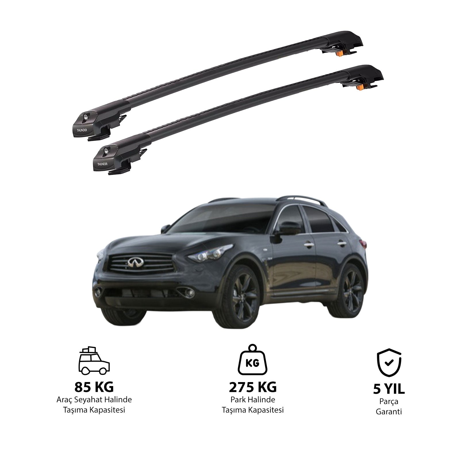 INFINITI QX70 2013 ve Sonrası TRX1 Thunder Carrier Kilitli Ara Atkı