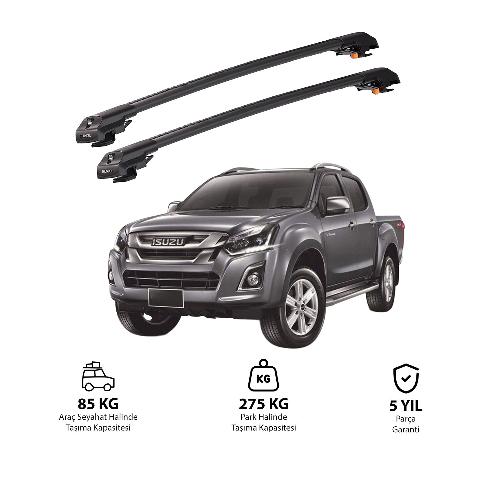 ISUZU D-MAX (RT85) 2016-2019 TRX1 Thunder Carrier Kilitli Ara Atkı