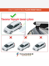 Egea Cross Peugeot 2008 Uyumlu Ara Atkı Araç Üstü Taşıma Barı