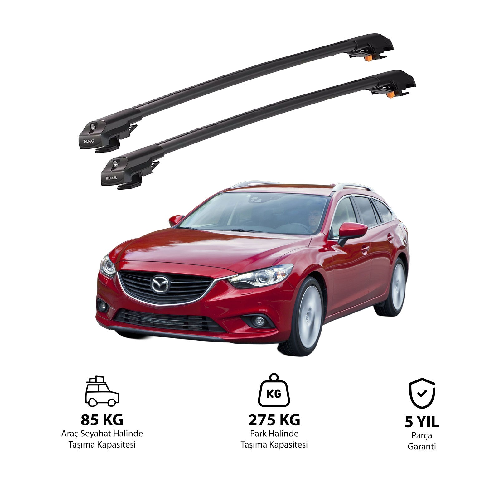 MAZDA 6 2013 ve Sonrası TRX1 Thunder Carrier Kilitli Ara Atkı