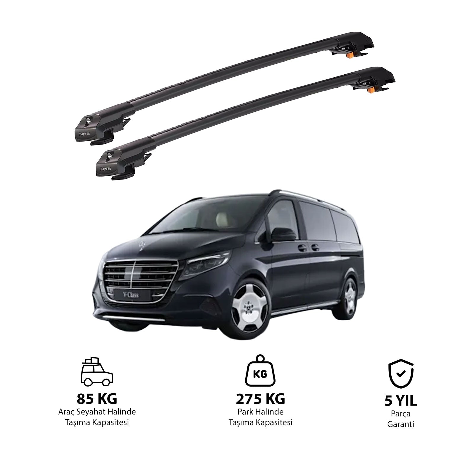 MERCEDES-BENZ V-CLASS 2015 ve Sonrası TRX1 Thunder Carrier Kilitli Ara Atkı