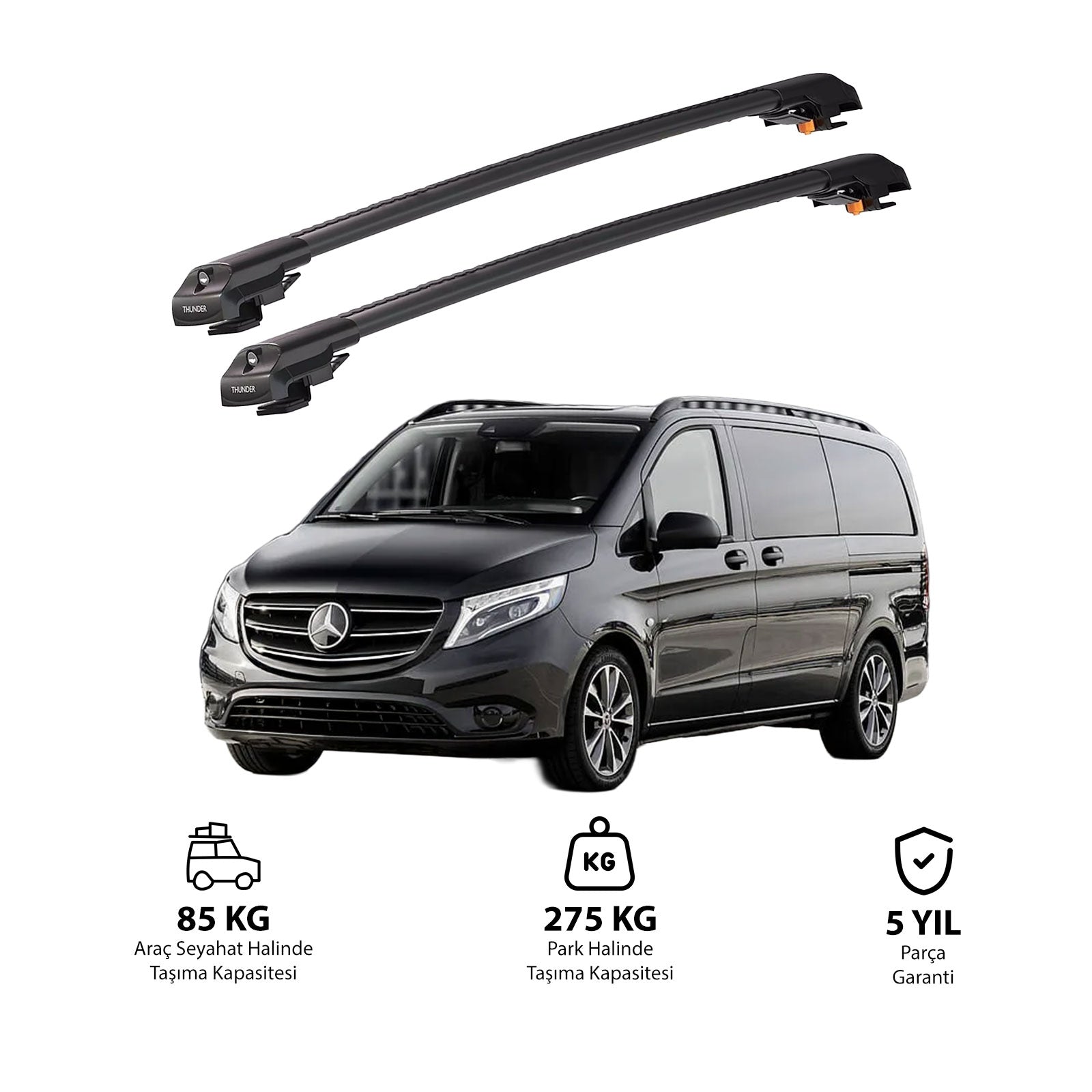 MERCEDES-BENZ VITO 2015 ve Sonrası TRX1 Thunder Carrier Kilitli Ara Atkı