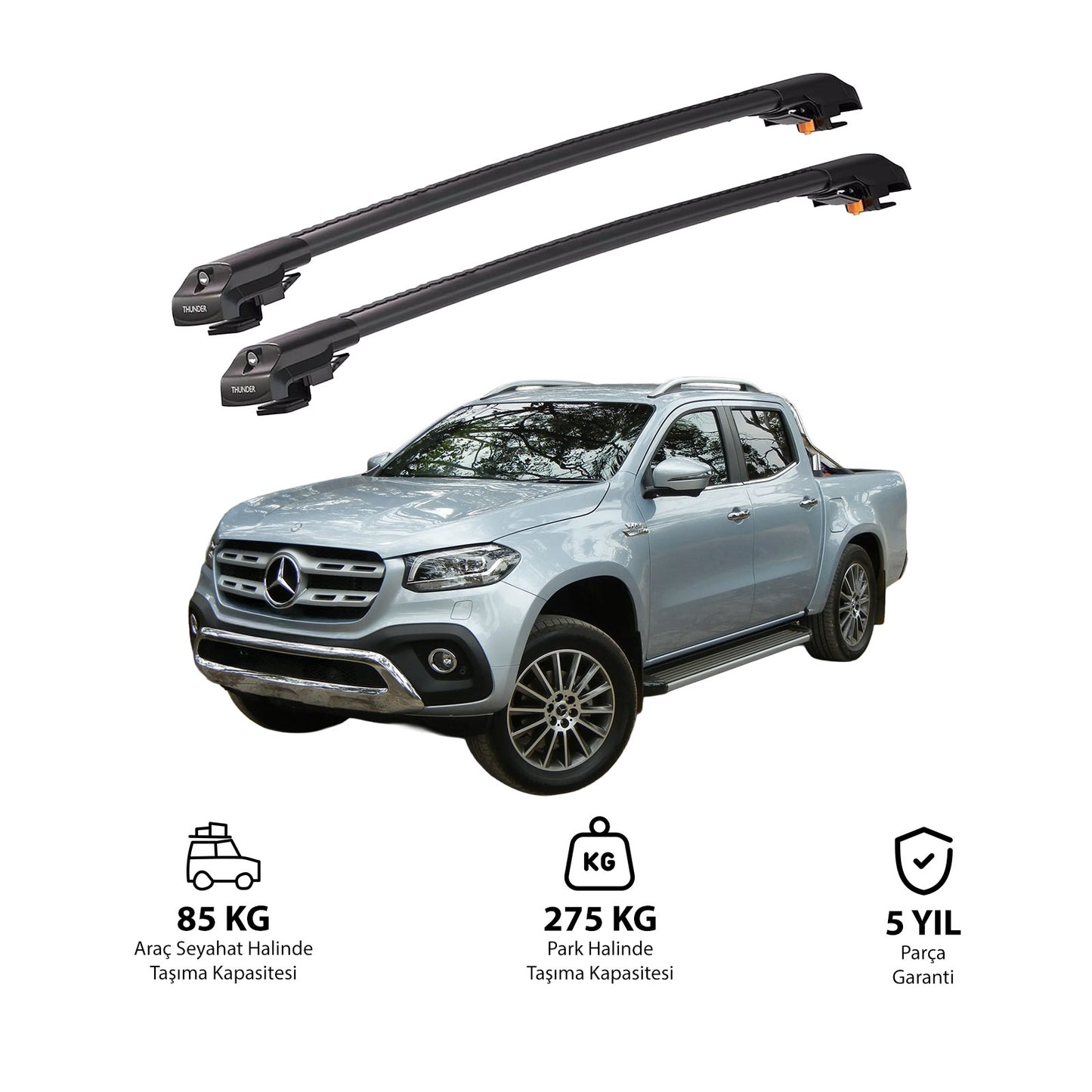 MERCEDES-BENZ X-CLASS 2018 ve Sonrası TRX1 Thunder Carrier Kilitli Ara Atkı