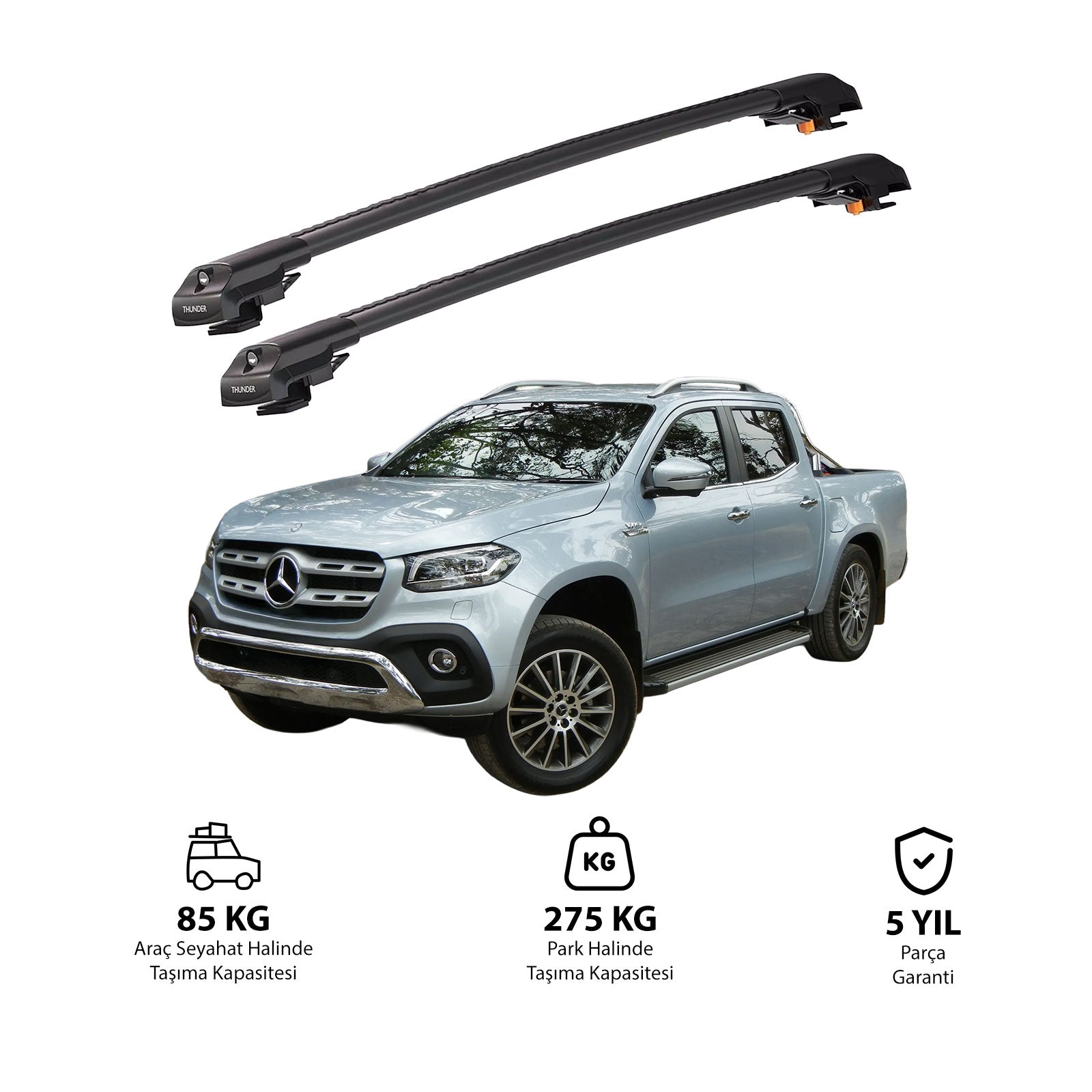 MERCEDES-BENZ X-CLASS 2018 ve Sonrası TRX1 Thunder Carrier Kilitli Ara Atkı