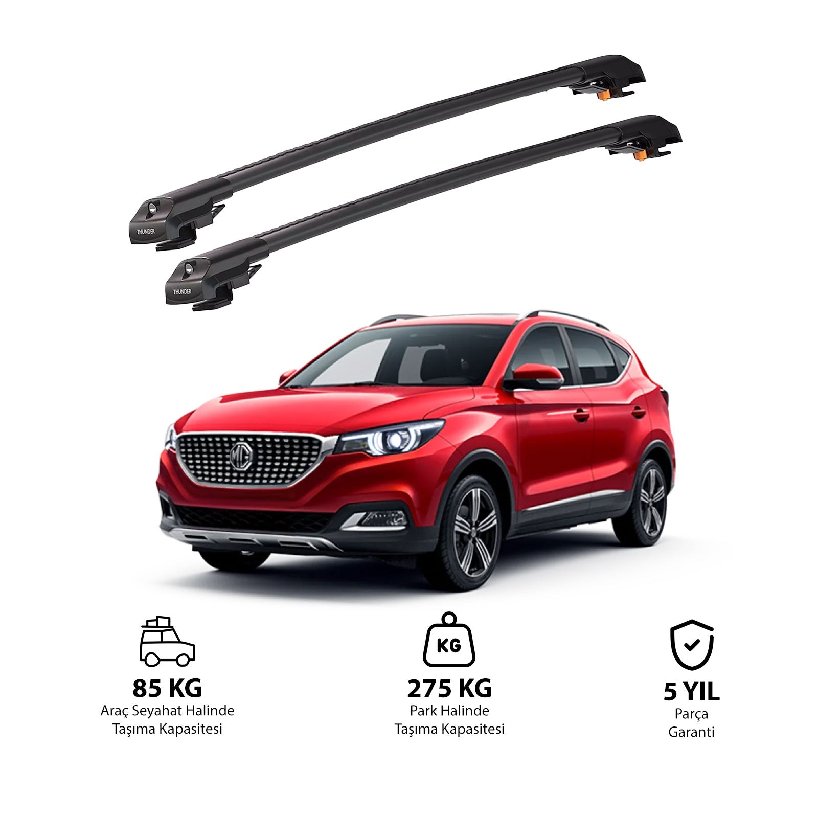 MG ZS CROSSOVER 2018 ve Sonrası TRX1 Thunder Carrier Kilitli Ara Atkı