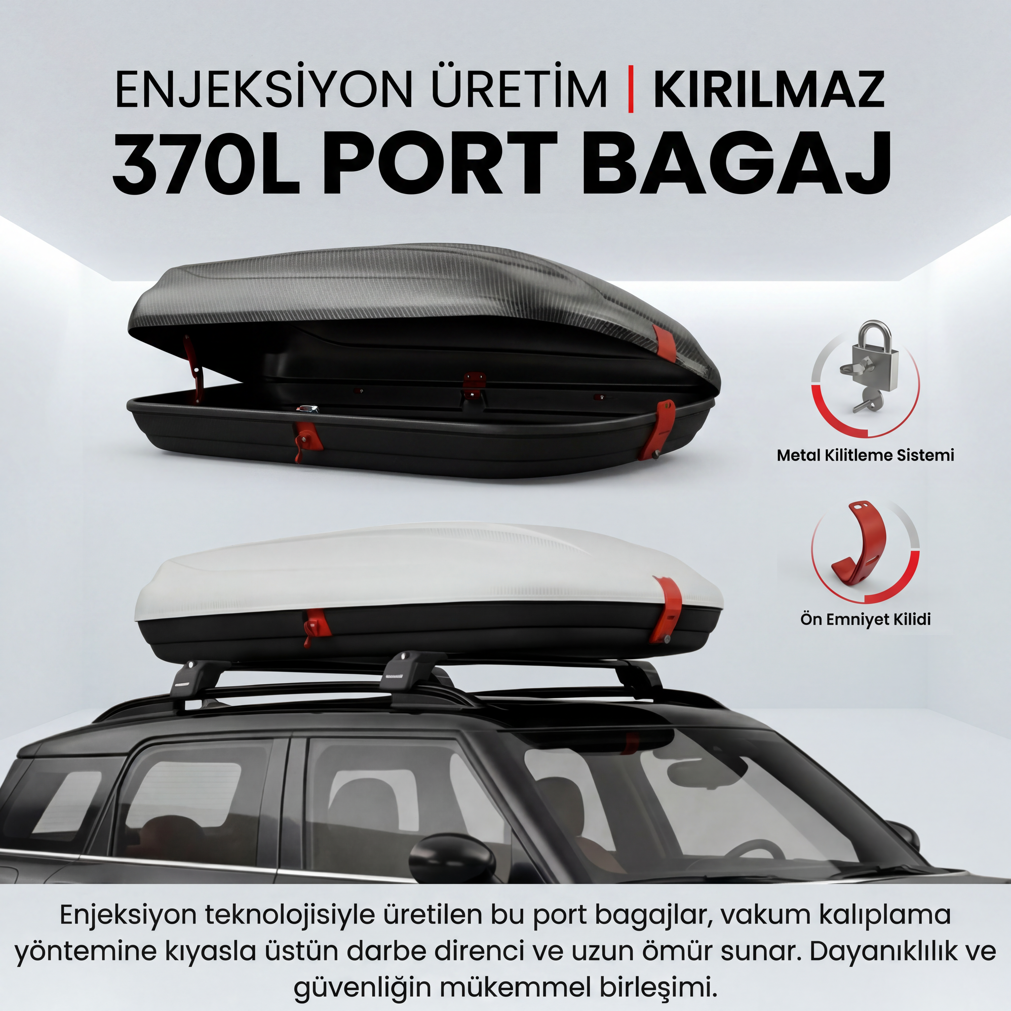 Thunder Carrier Plastik Enjeksiyon Kırılmaz Port Bagaj - 370 Lt 132x34x76 cm