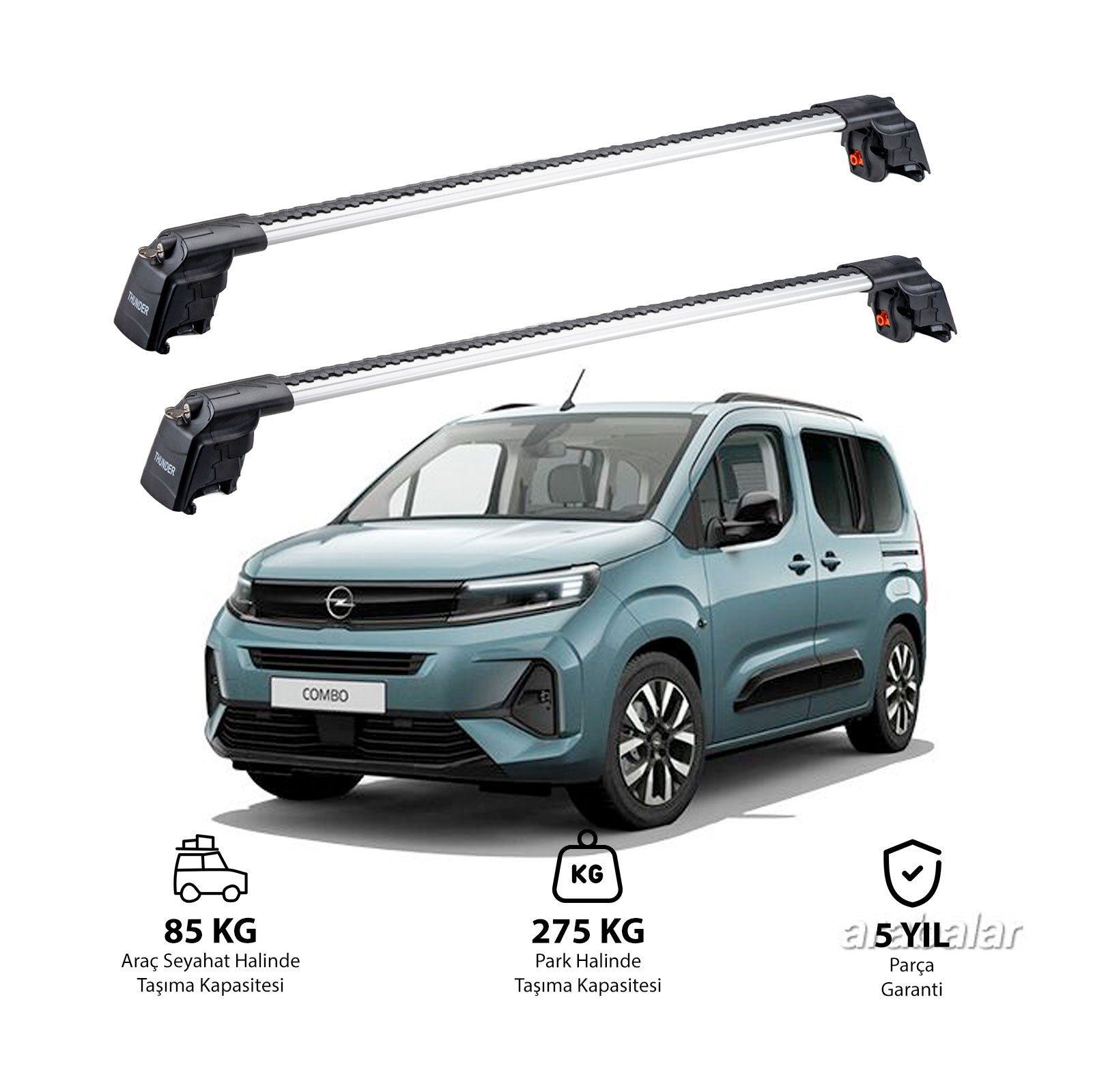 OPEL COMBO 2024 - Sonrası TRX2 Thunder Carrier Kilitli Ara Atkı