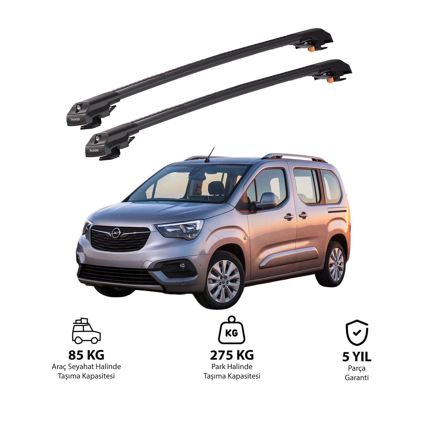 OPEL COMBO LIFE 2019 ve Sonrası TRX1 Thunder Carrier Kilitli Ara Atkı