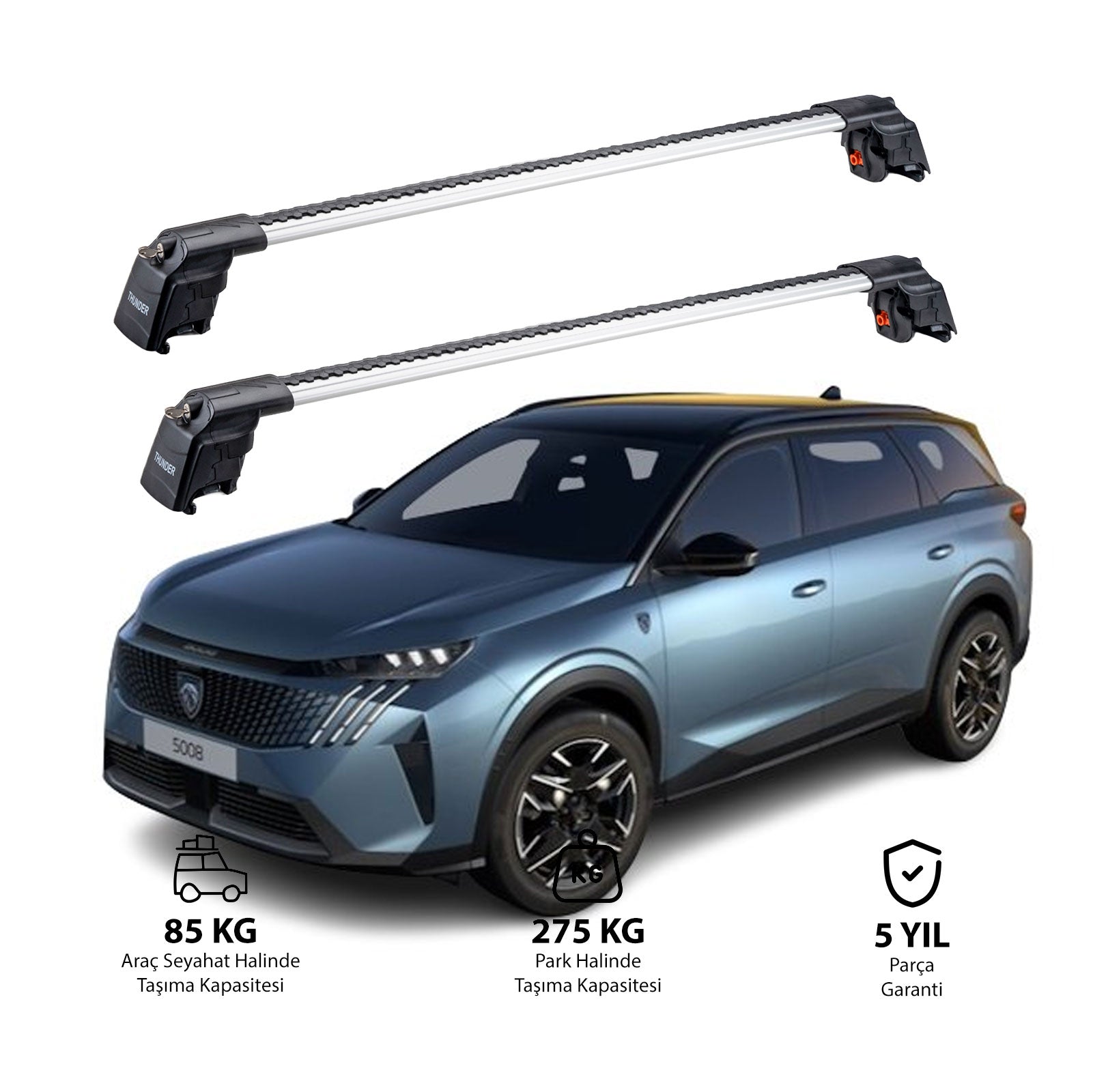 PEUGEOT 5008-E 2024-Sonrası TRX2 Thunder Carrier Ara Atkı