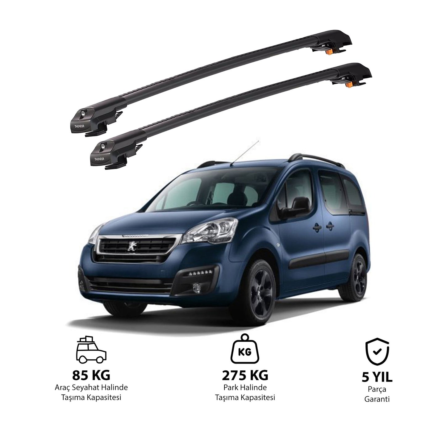 PEUGEOT PARTNER 2019 ve Sonrası TRX1 Thunder Carrier Kilitli Ara Atkı