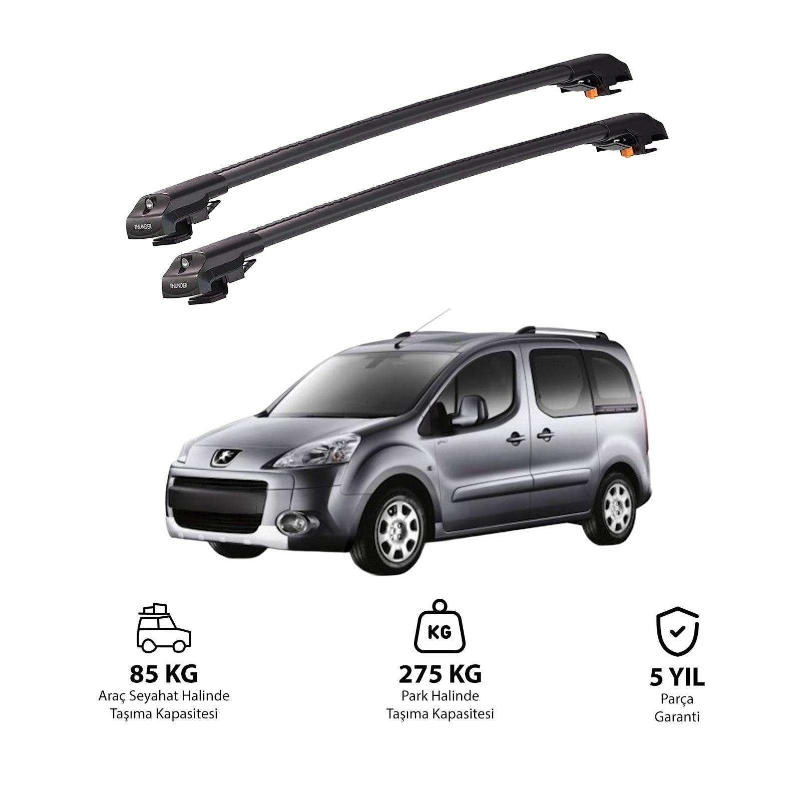 PEUGEOT TEPEE PARTNER 2008-2018 TRX1 Thunder Carrier Kilitli Ara Atkı