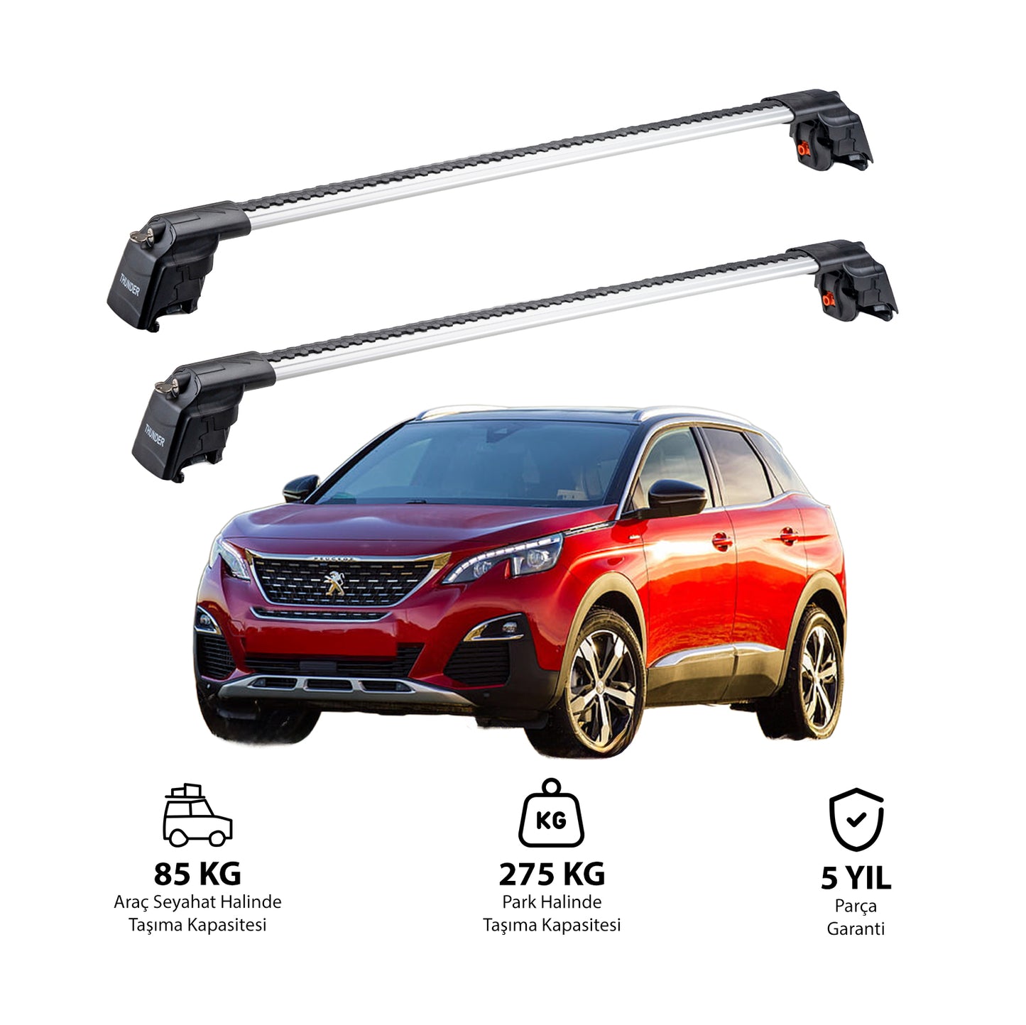 PEUGEOT 3008 2017 ve Sonrası TRX2 Thunder Carrier Ara Atkı