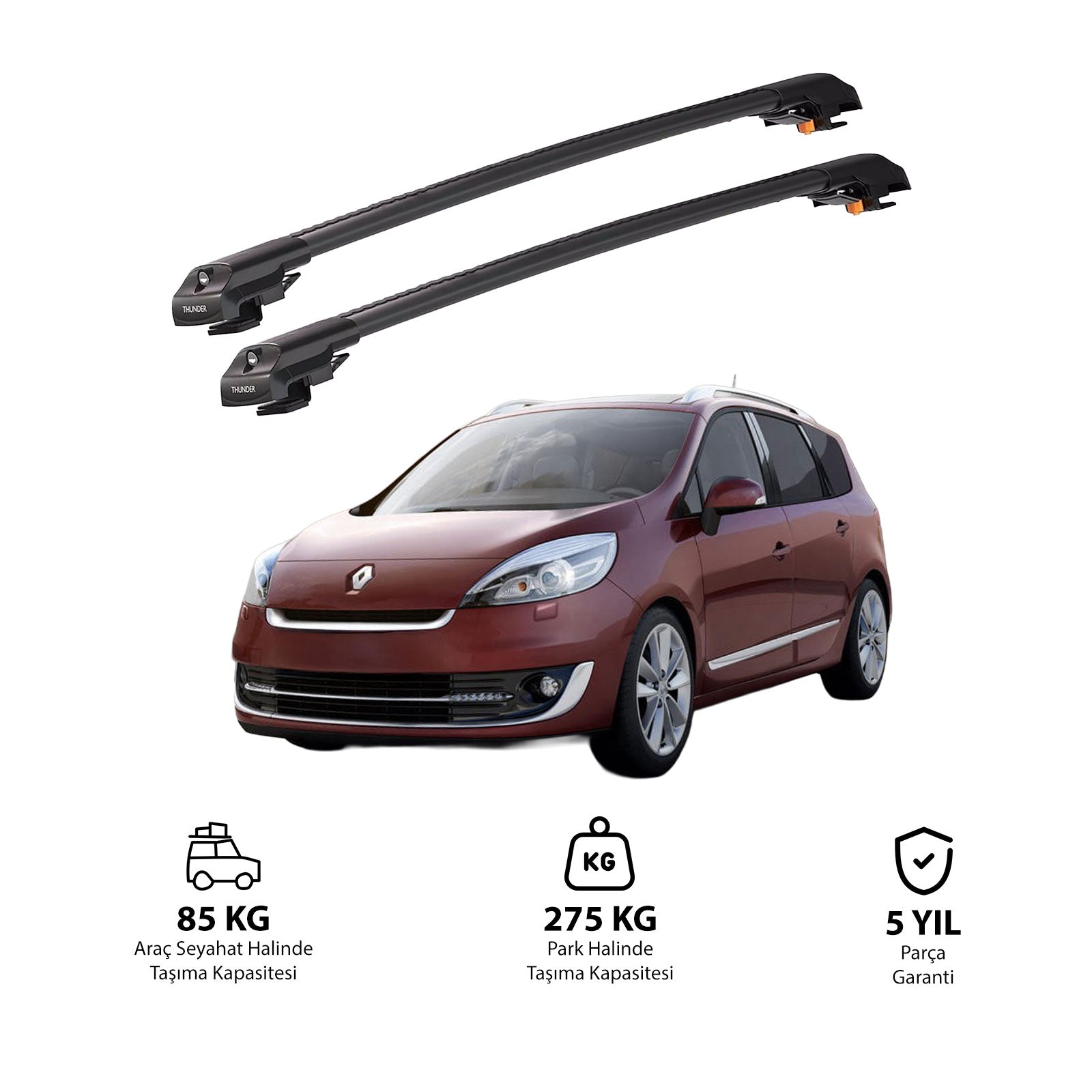 RENAULT GRAND SCENIC 2009-2016 TRX1 Thunder Carrier Kilitli Ara Atkı
