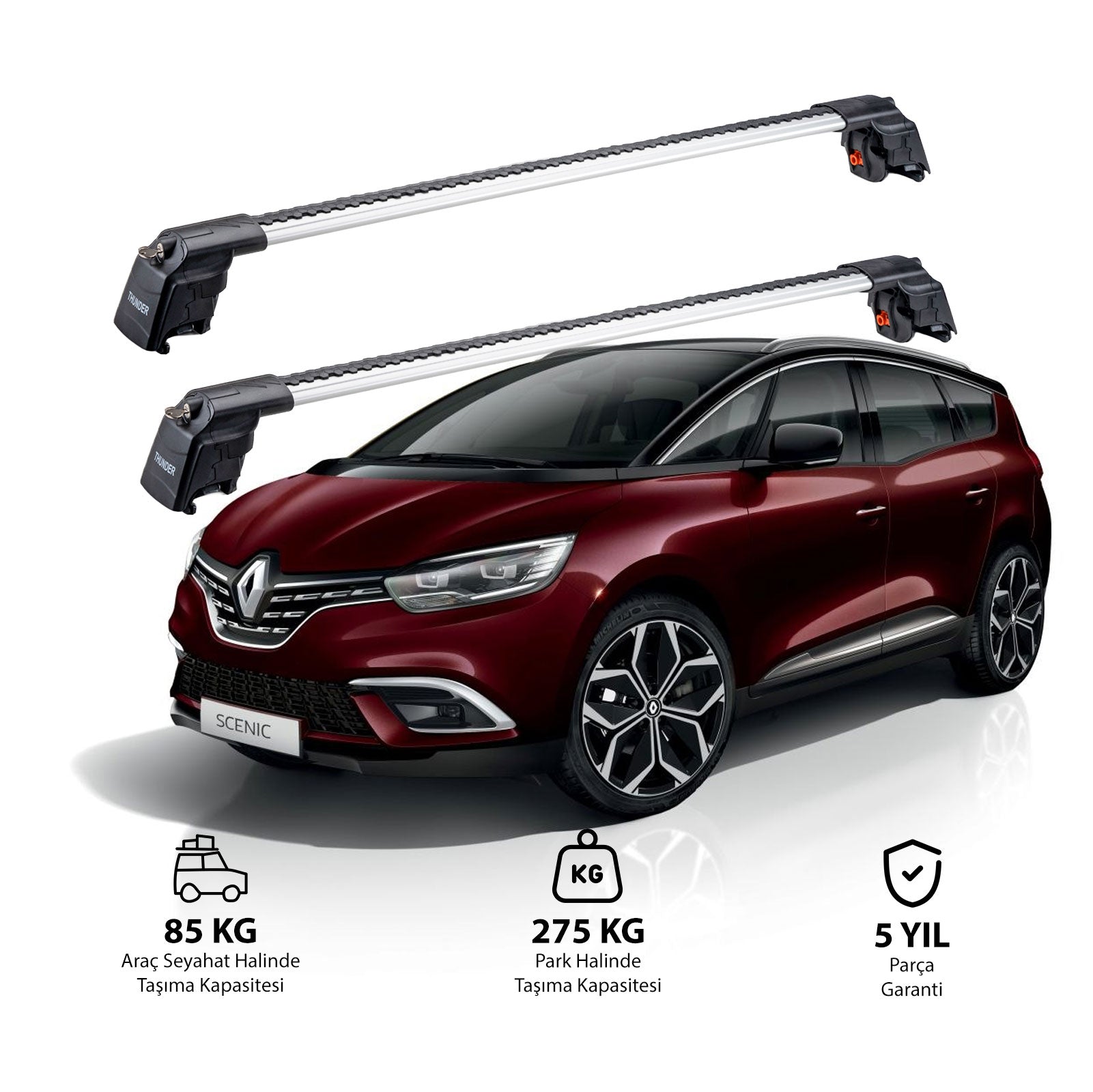 RENAULT GRAND SCENIC 2017 ve Sonrası TRX2 Thunder Carrier Ara Atkı