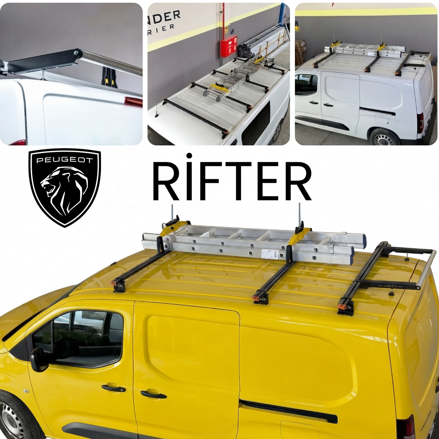 Peugeot Rifter 2018-2026 Thunder Pro Seri  Yeni Kasa  Ağır Yük Taşıma Ara Atkı Tavan Barı
