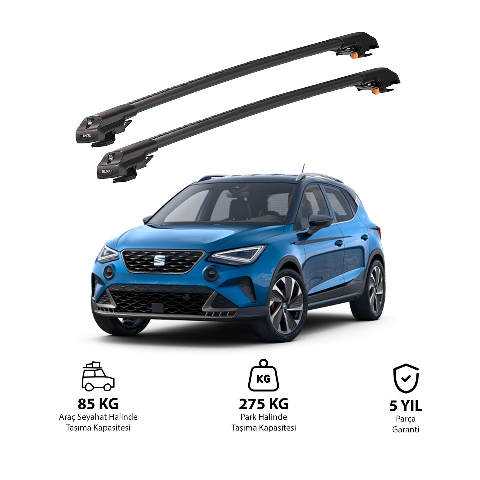 SEAT ARONA 2017 ve Sonrası TRX1 Thunder Carrier Kilitli Ara Atkı