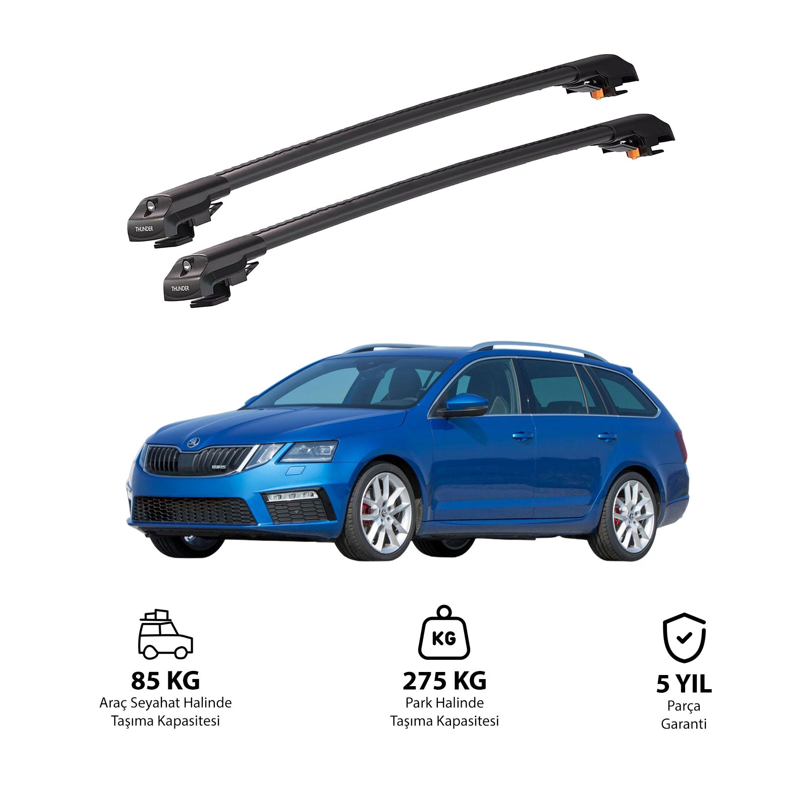 SKODA OCTAVIA 2012-2019 TRX1 Thunder Carrier Kilitli Ara Atkı