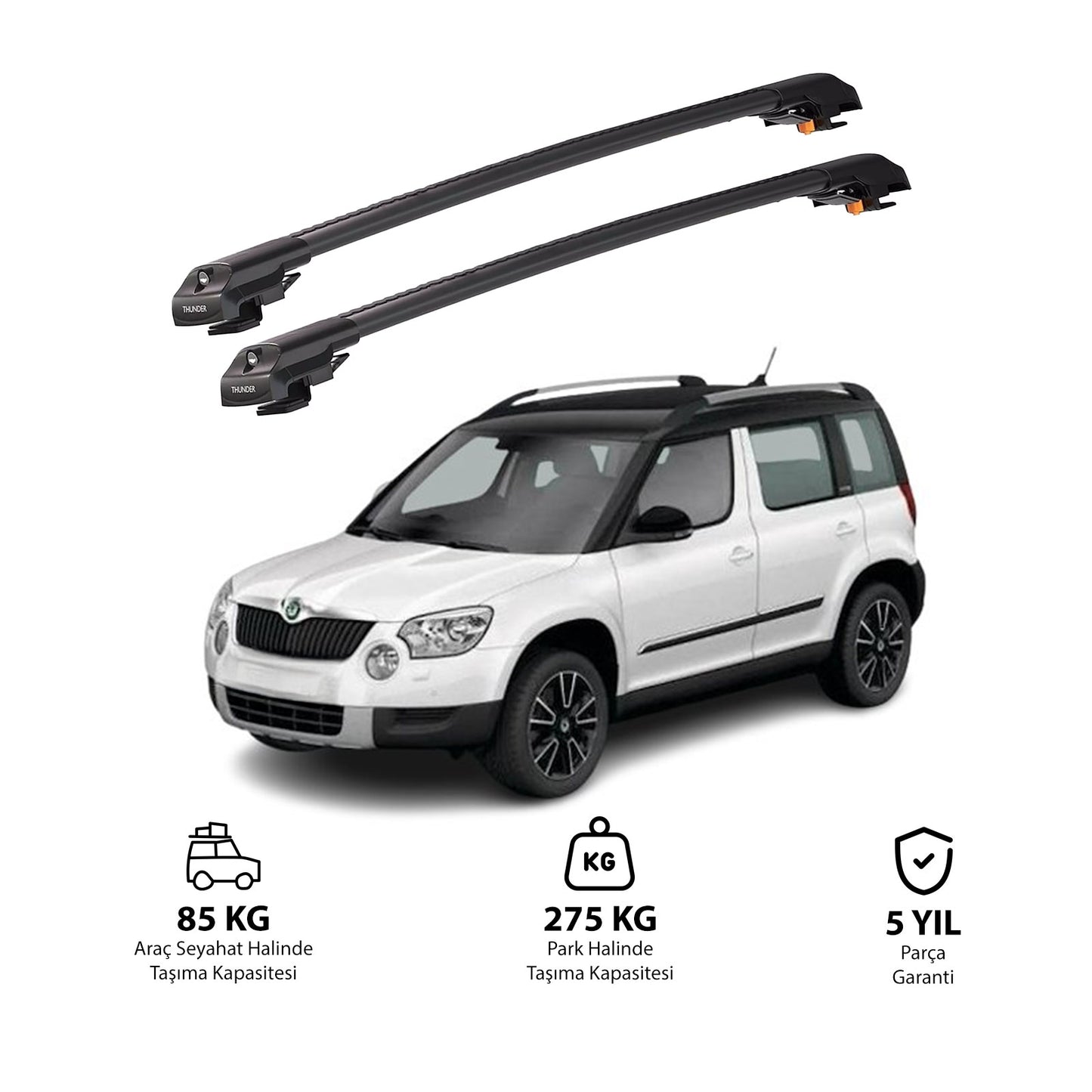 SKODA YETI 2009-2017 TRX1 Thunder Carrier Kilitli Ara Atkı
