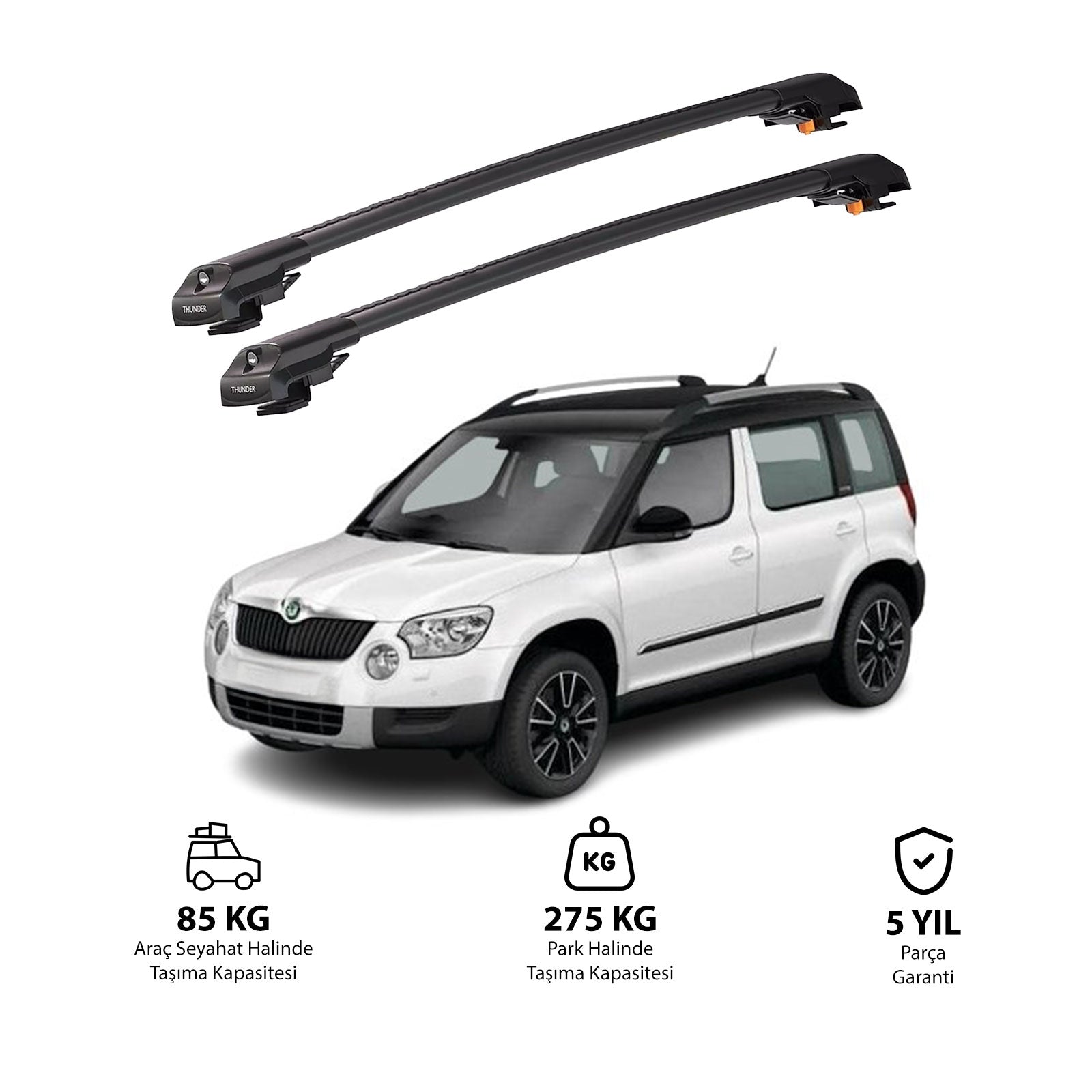 SKODA YETI 2009-2017 TRX1 Thunder Carrier Kilitli Ara Atkı