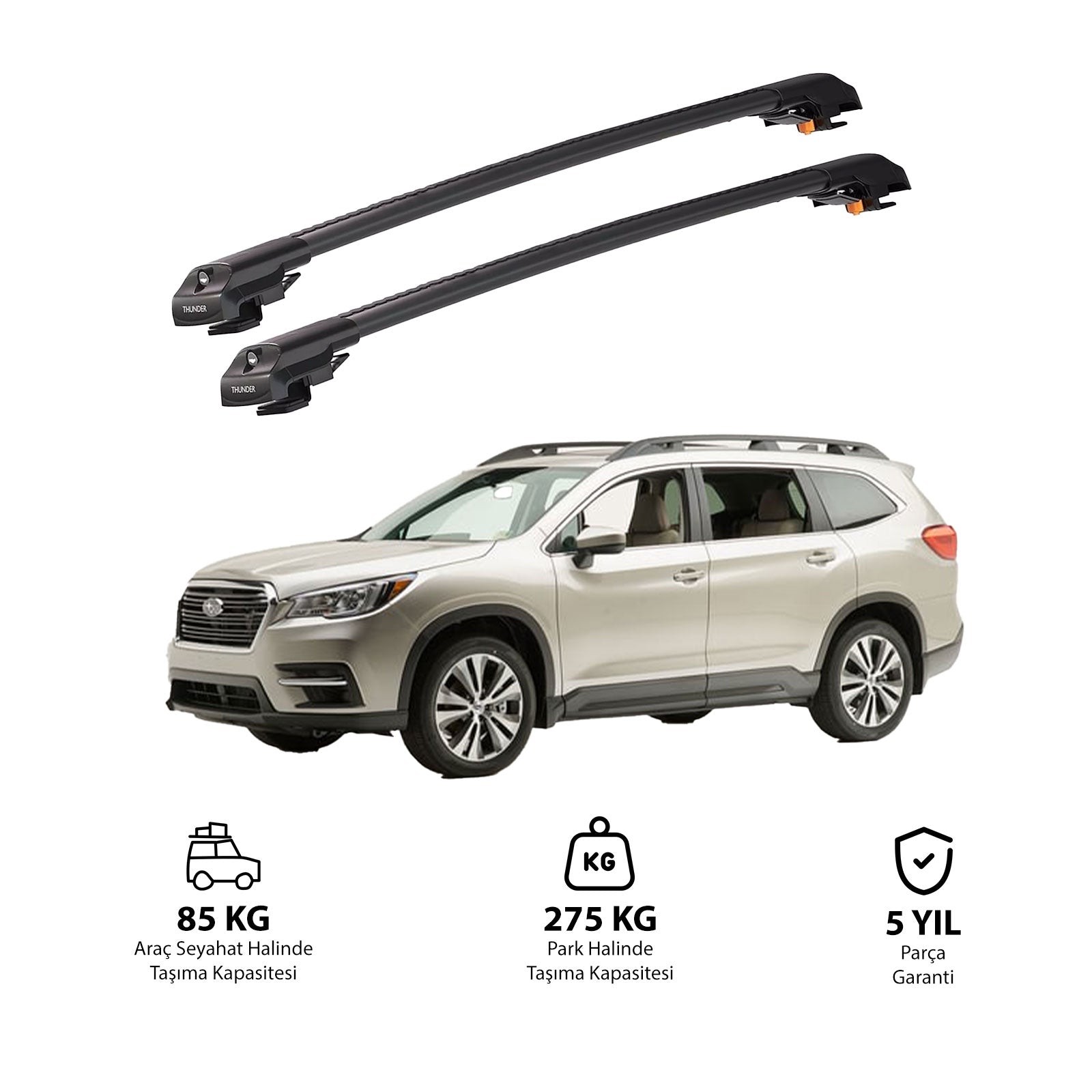 SUBARU ASCENT 2019 ve Sonrası TRX1 Thunder Carrier Kilitli Ara Atkı