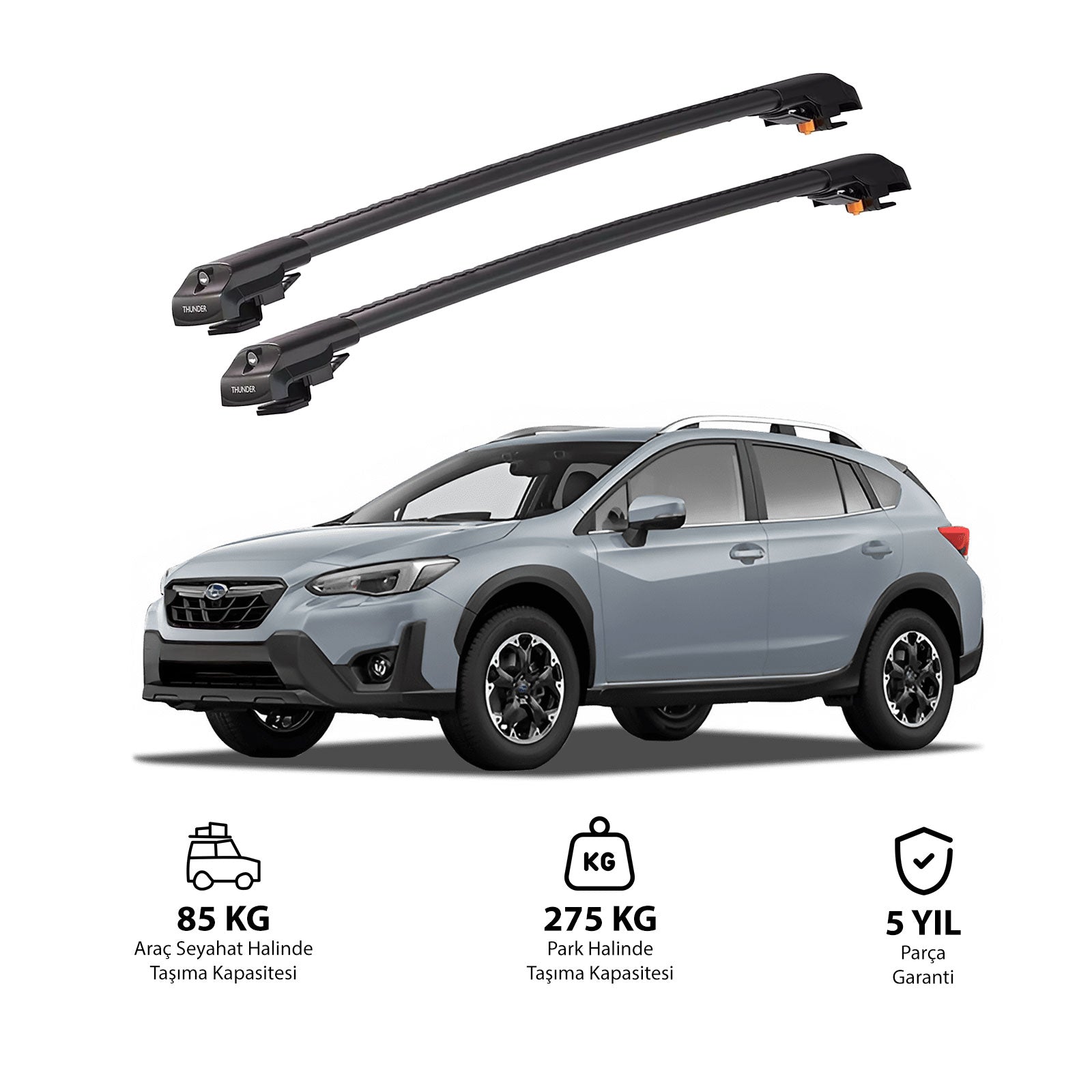 SUBARU XV 2018 ve Sonrası TRX1 Thunder Carrier Kilitli Ara Atkı