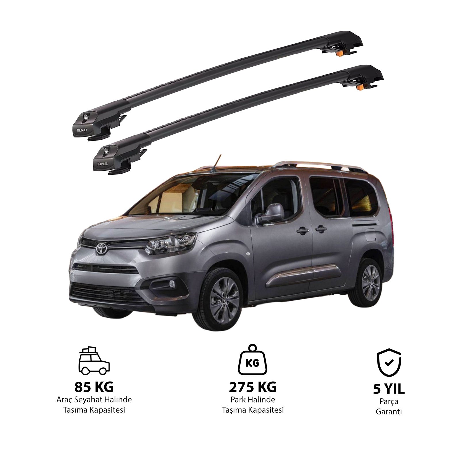 TOYOTA PROACE CITY 2019 - 2024 TRX1 Thunder Carrier Kilitli Ara Atkı