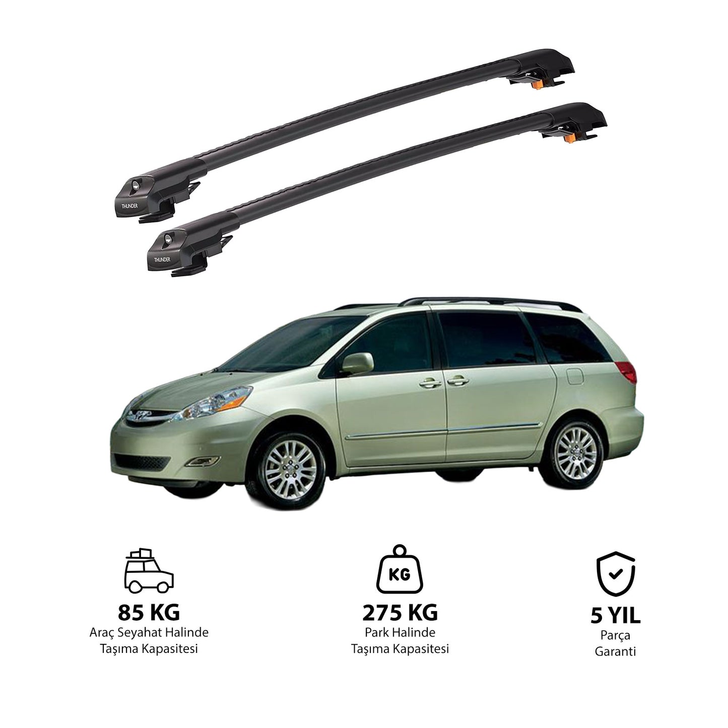 TOYOTA SIENNA 2004-2010 TRX1 Thunder Carrier Kilitli Ara Atkı
