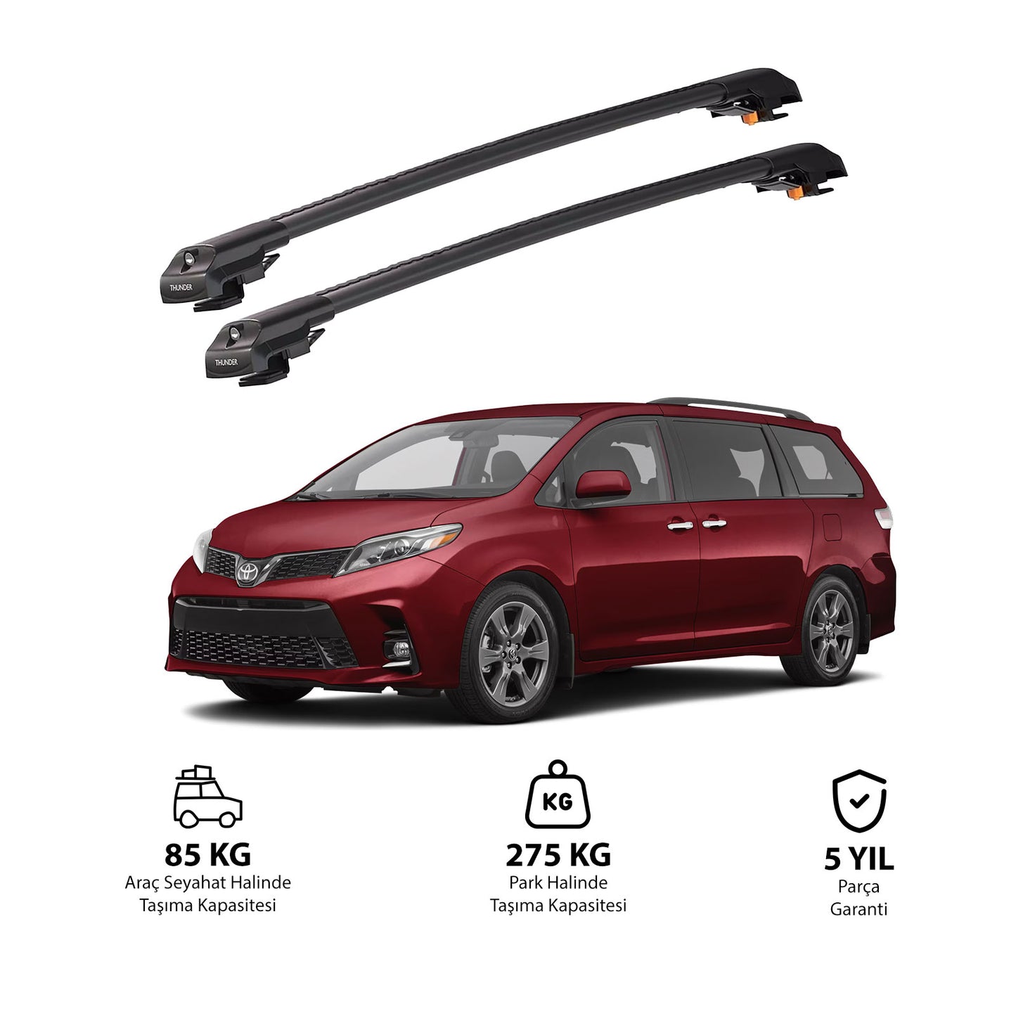 TOYOTA SIENNA 2011-2020 TRX1 Thunder Carrier Kilitli Ara Atkı