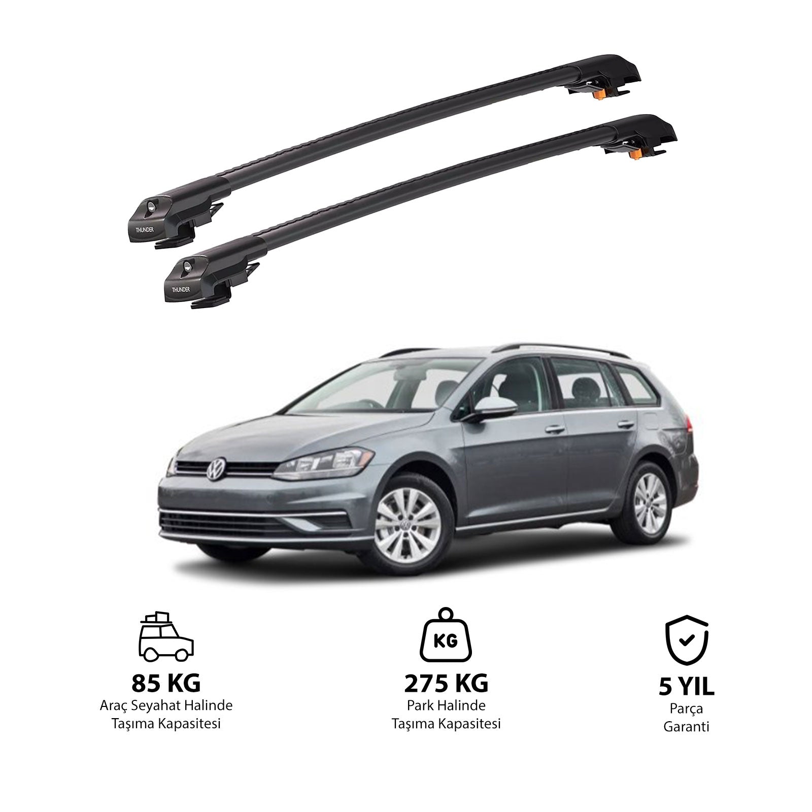 VOLKSWAGEN GOLF VARIANT 2012 ve Sonrası TRX1 Thunder Carrier Kilitli Ara Atkı