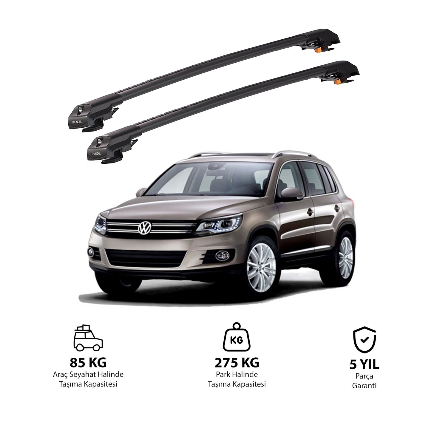 VOLKSWAGEN TIGUAN 2016 ve Sonrası TRX1 Thunder Carrier Kilitli Ara Atkı