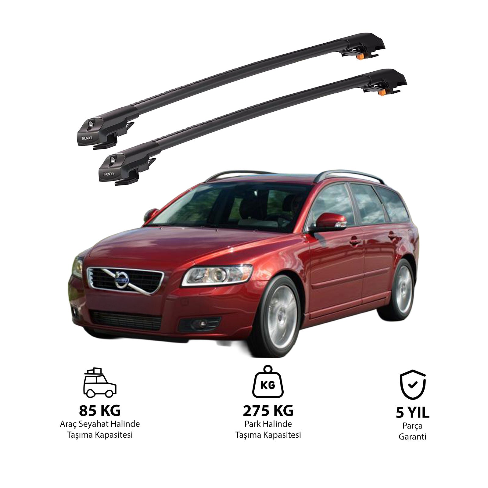 VOLVO V50 2004-2012 TRX1 Thunder Carrier Kilitli Ara Atkı