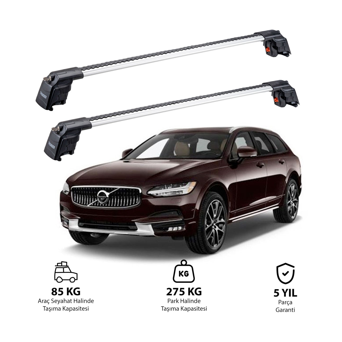 VOLVO V90 2017 ve Sonrası TRX2 Thunder Carrier Ara Atkı