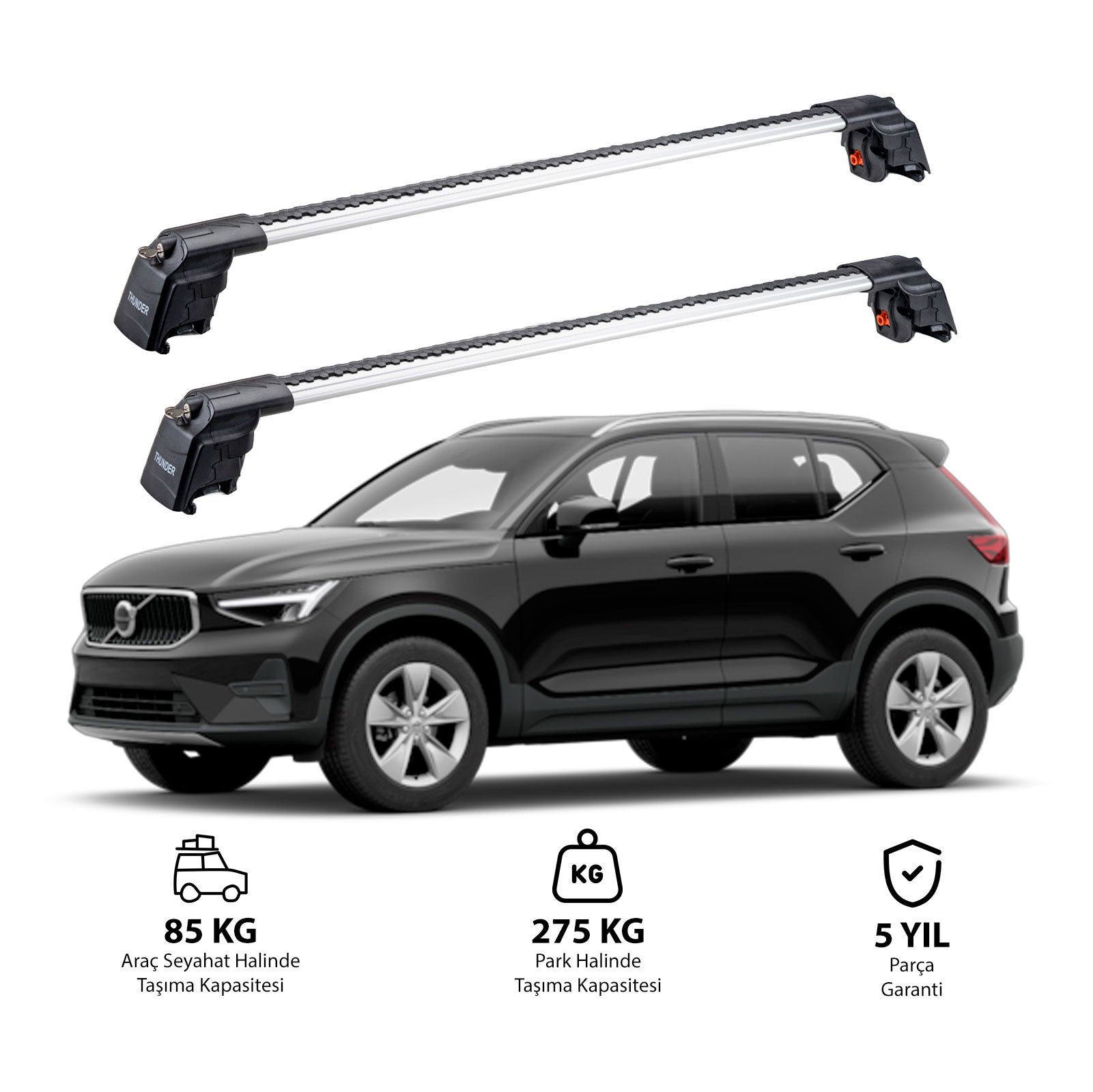 VOLVO XC40 HİBRİT 2020 ve Sonrası TRX2 Thunder Carrier Ara Atkı