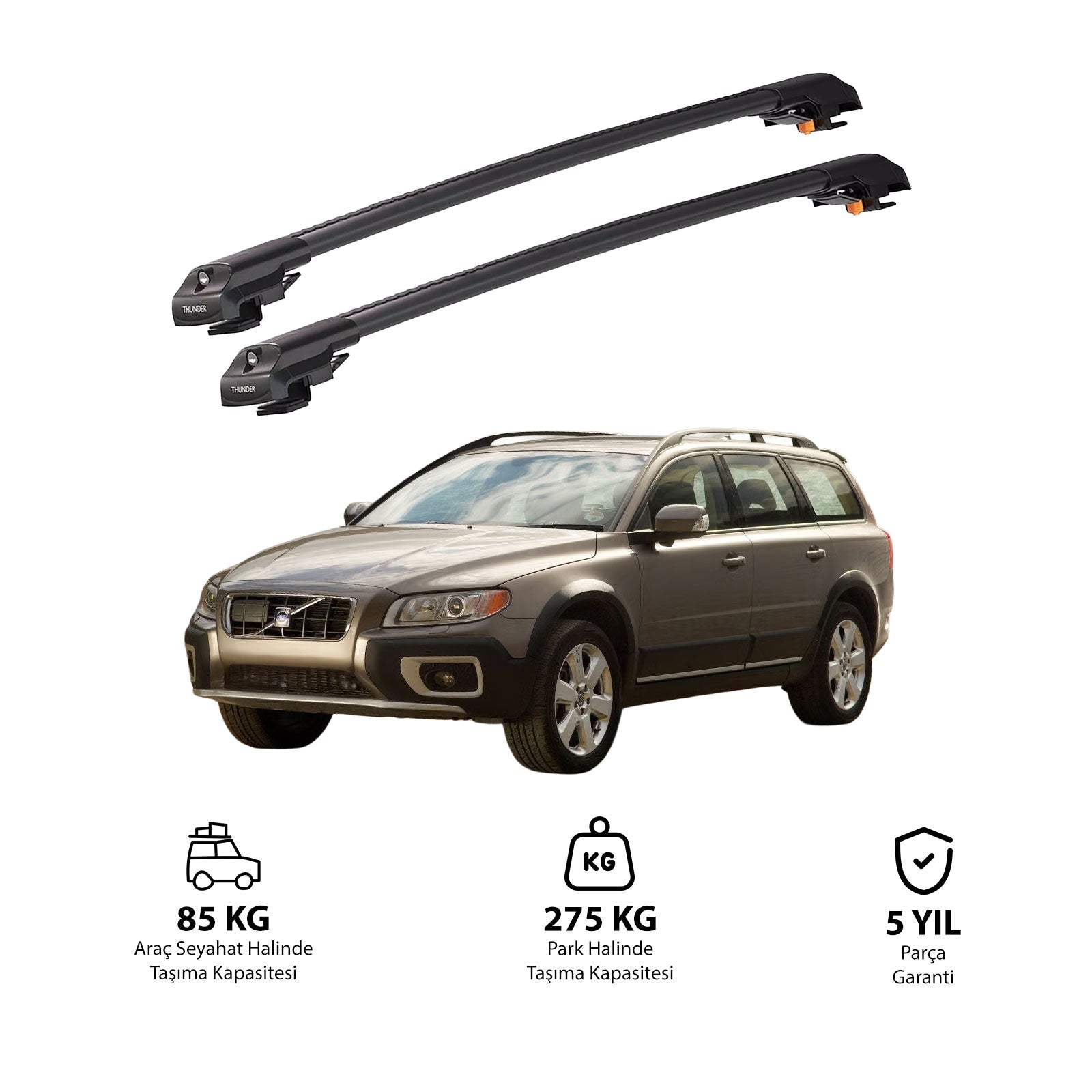 VOLVO XC70 2000-2008 TRX1 Thunder Carrier Kilitli Ara Atkı