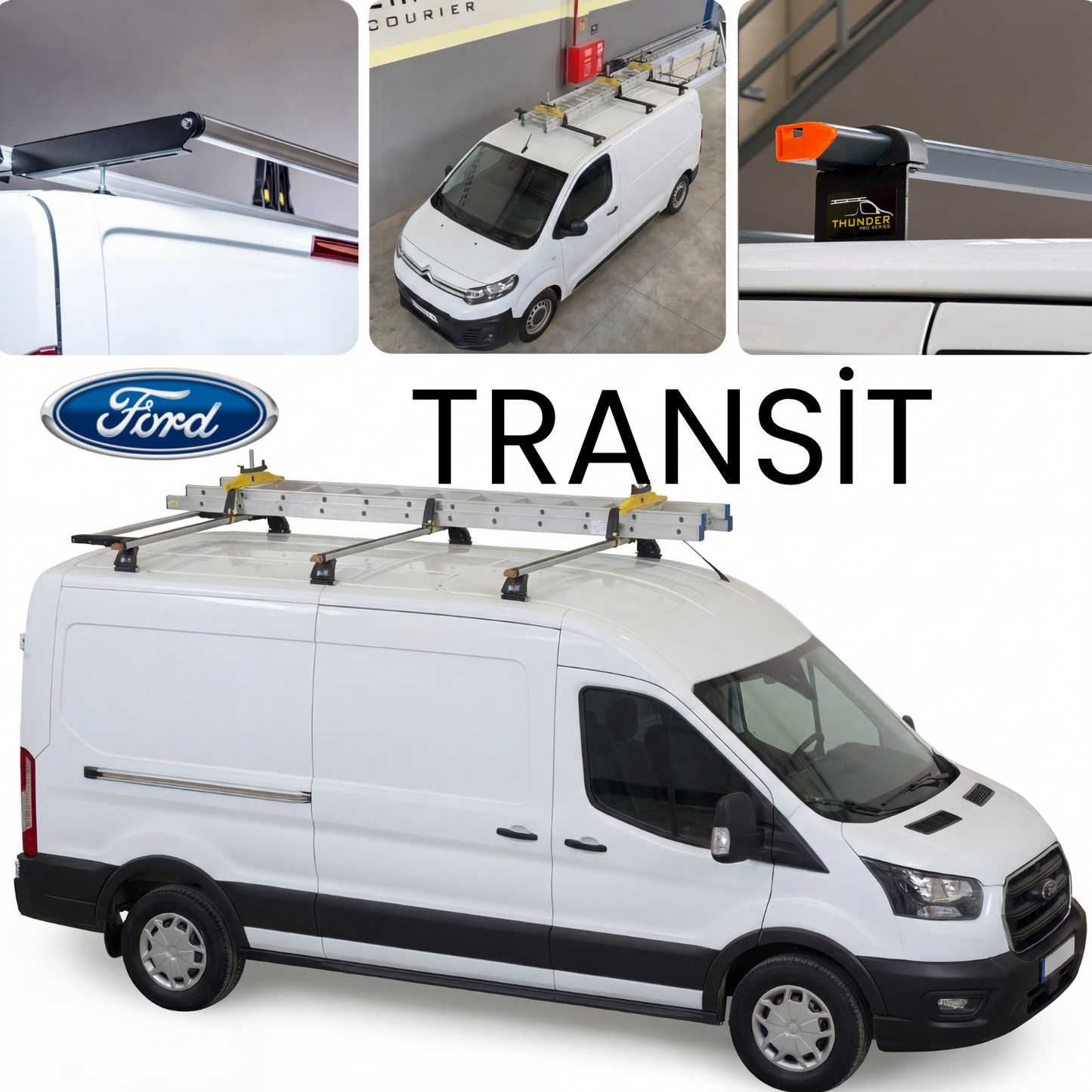 Ford Transit 2014-2026 Thunder Pro Seri Ağır Yük Taşıma Ara Atkı Tavan Barı