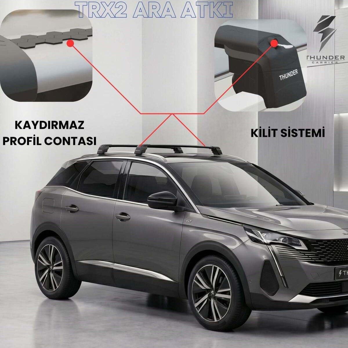 BMW 5 SERİSİ TOURING 2010-2017 TRX2 Thunder Carrier Ara Atkı Gri